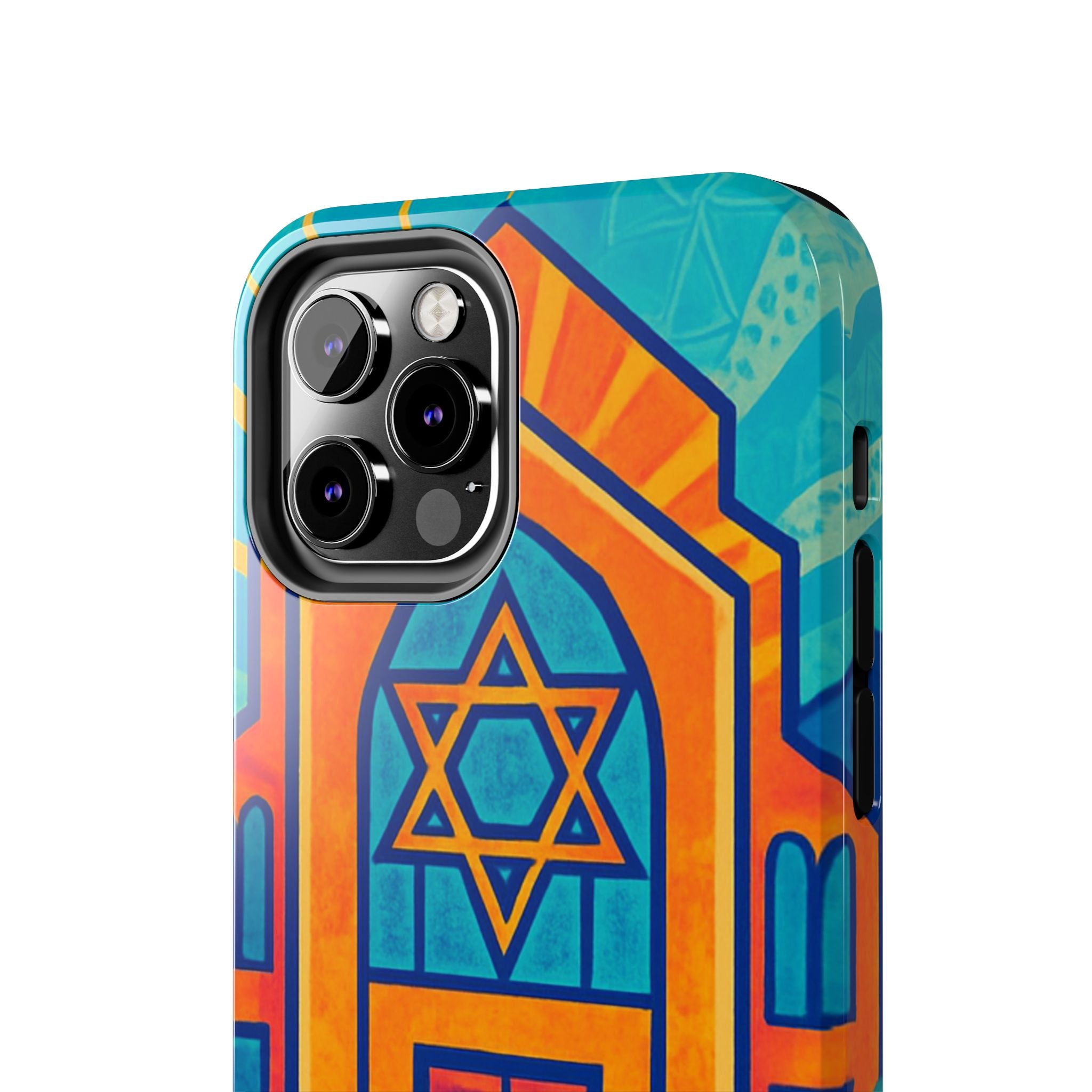 Jewish Synagogue Art Tough Phone Case — Colorful Jewish Community Design