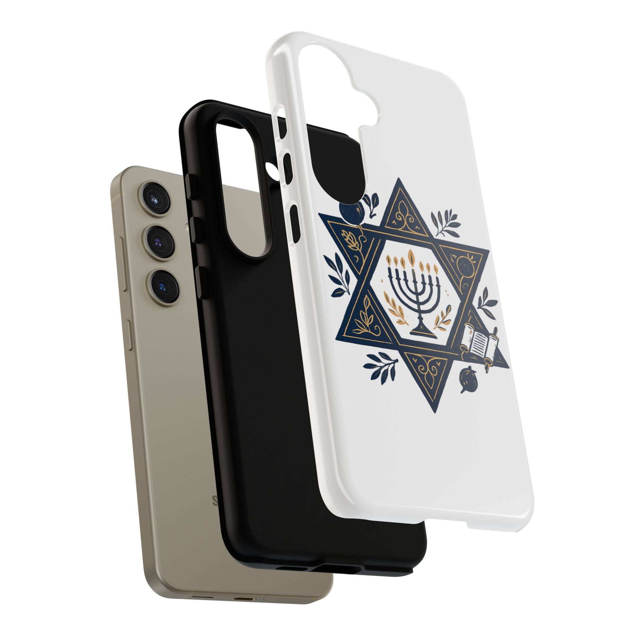 Jewish Star of David Menorah Phone Case — Jewish Hanukkah Symbol Protective Cover