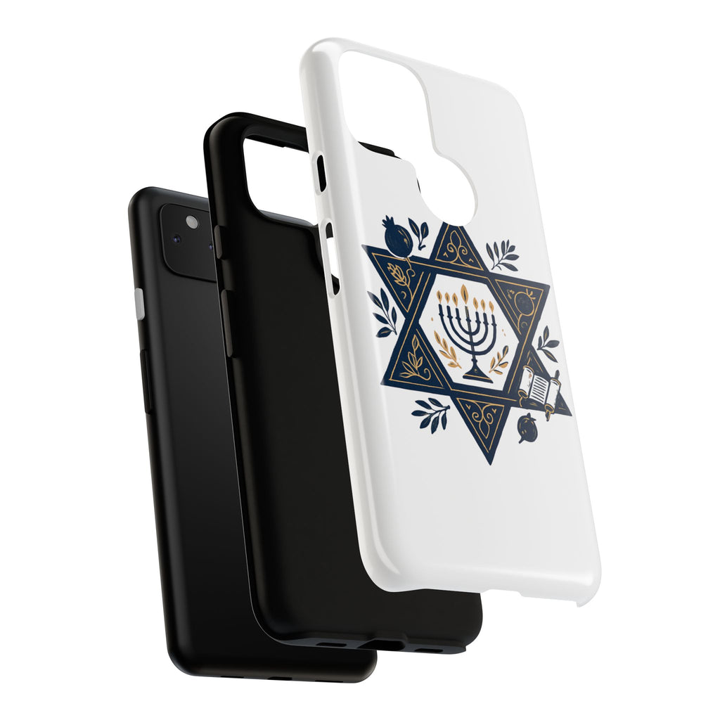 Jewish Star of David Menorah Phone Case — Jewish Hanukkah Symbol Protective Cover