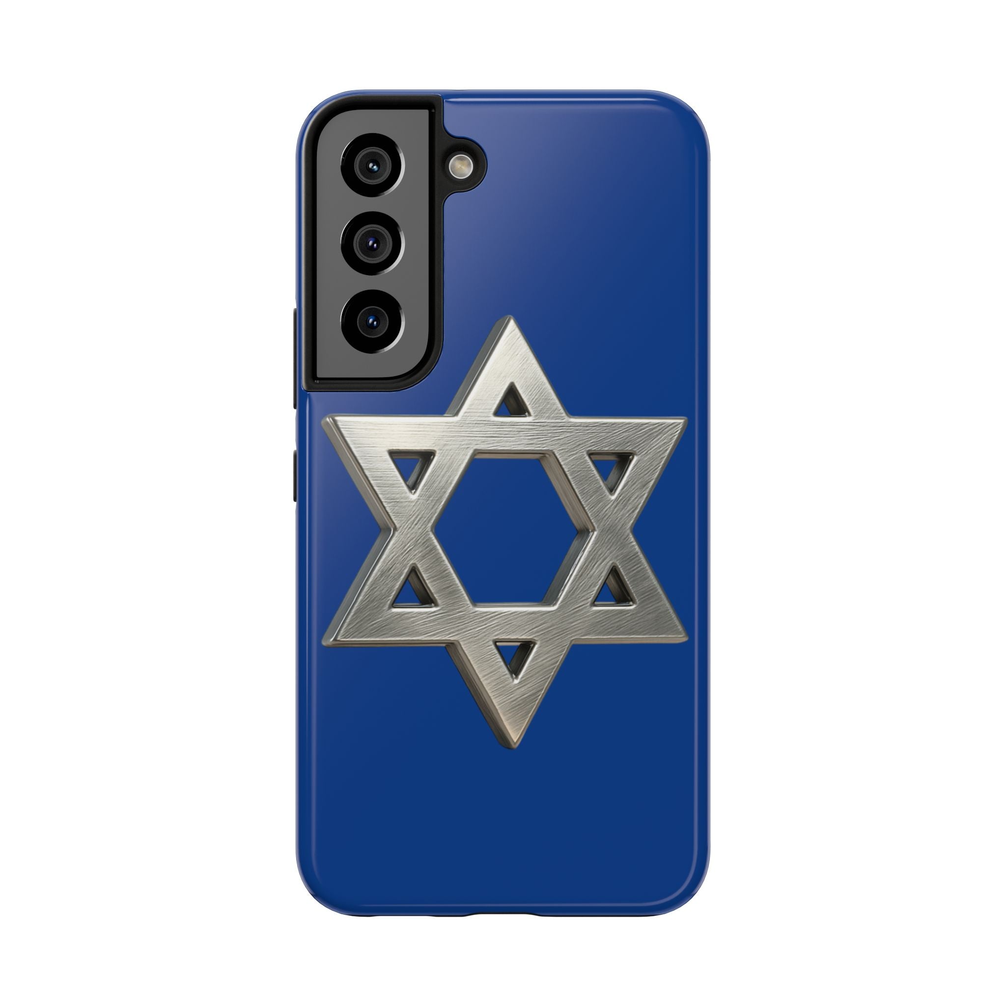 Jewish Blue Phone Case with Silver Star of David – Tough Protective Jewish Religious Design