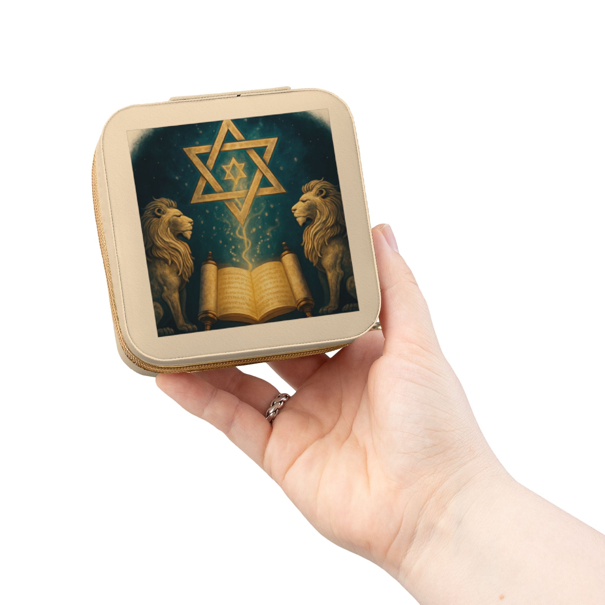 Jewelry Case — Star of David & Lions Travel Organizer