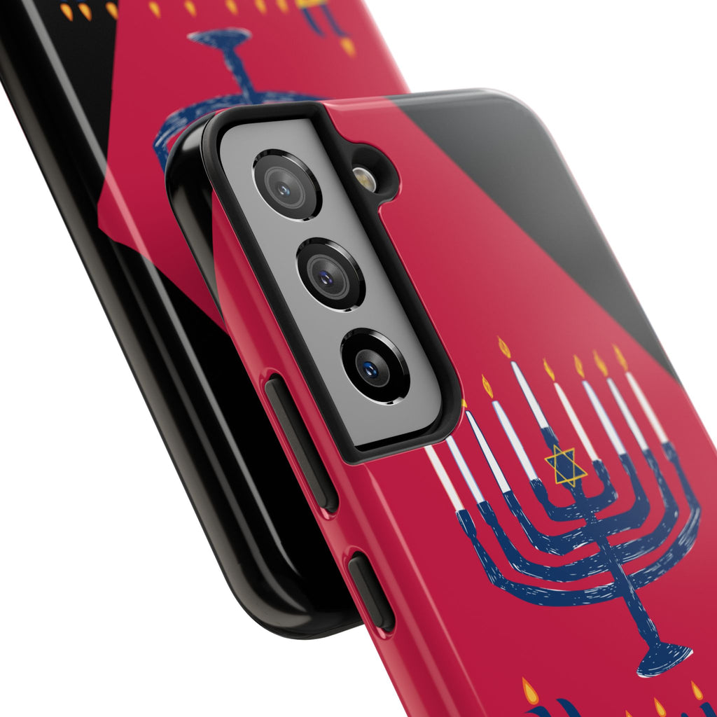 Hanukkah Menorah Tough Phone Case — Protective Holiday Phone Cover