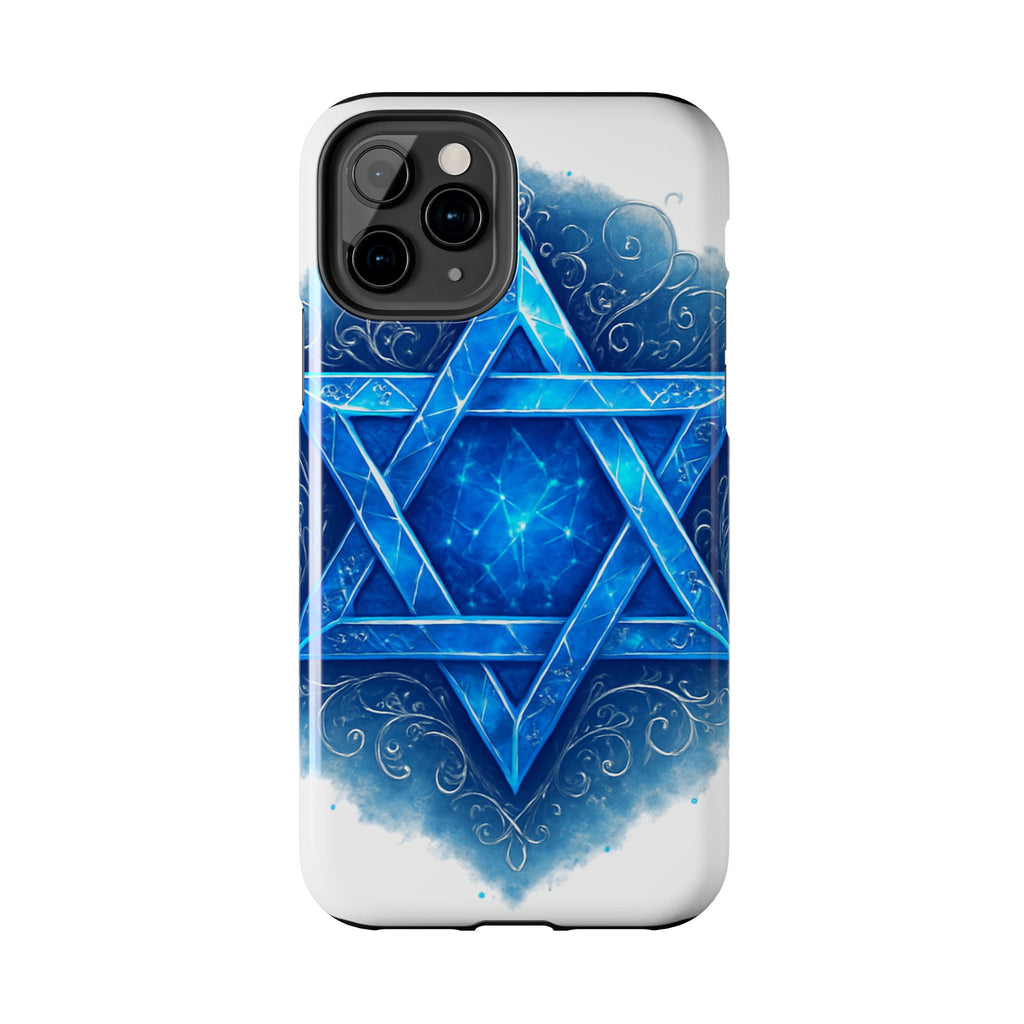 Jewish Star of David Blue Watercolor Tough Phone Case — Protective Jewish Symbol Phone Cover