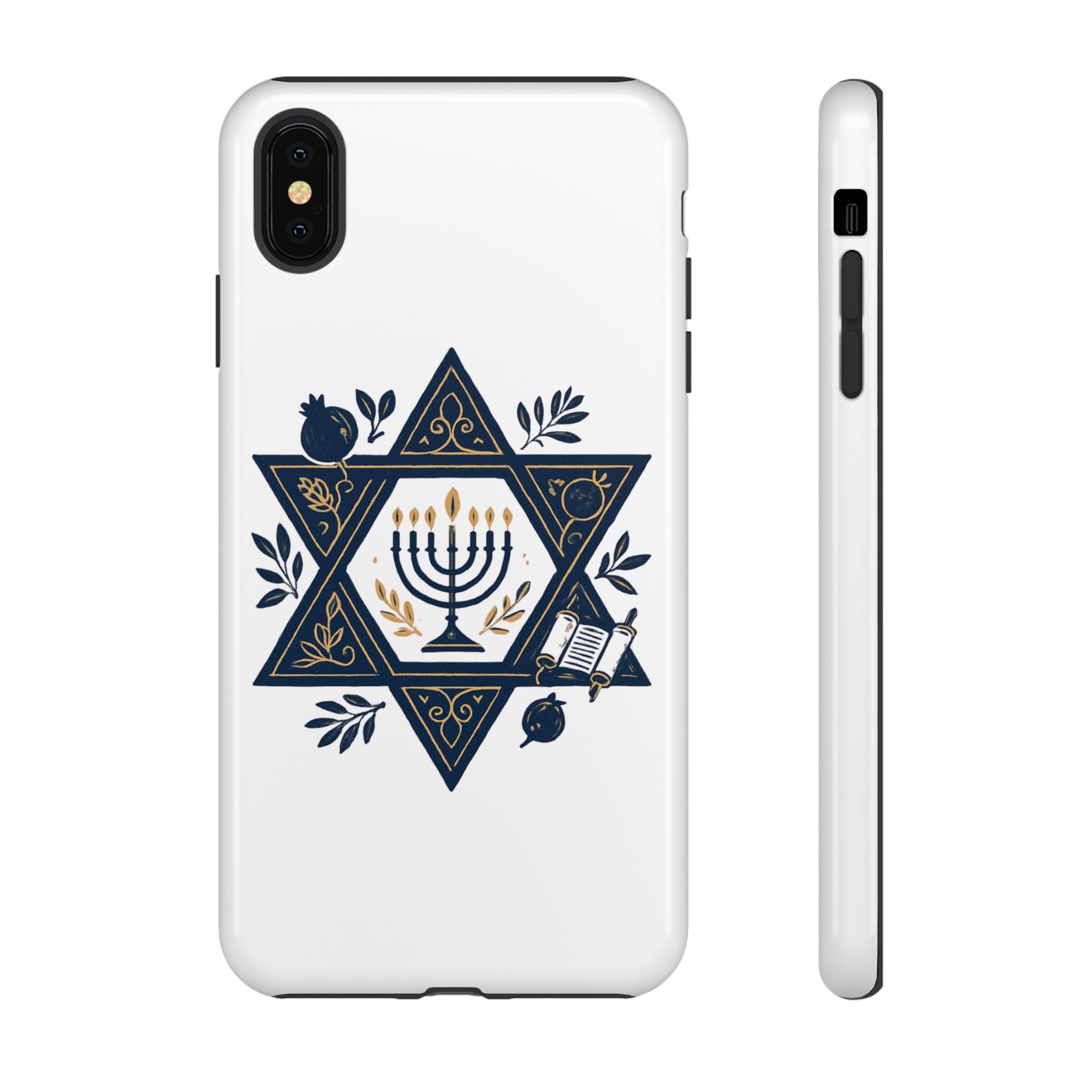Jewish Star of David Menorah Phone Case — Jewish Hanukkah Symbol Protective Cover
