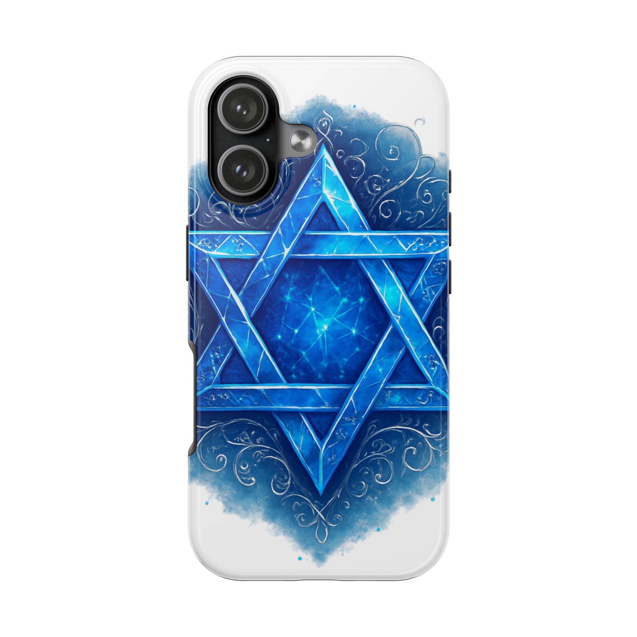 Jewish Star of David Blue Watercolor Tough Phone Case — Protective Jewish Symbol Phone Cover