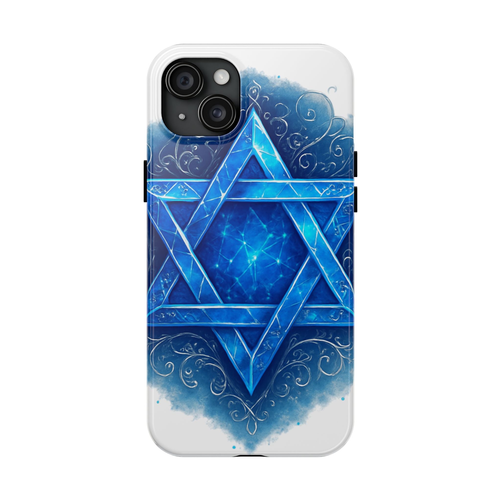 Jewish Star of David Blue Watercolor Tough Phone Case — Protective Jewish Symbol Phone Cover