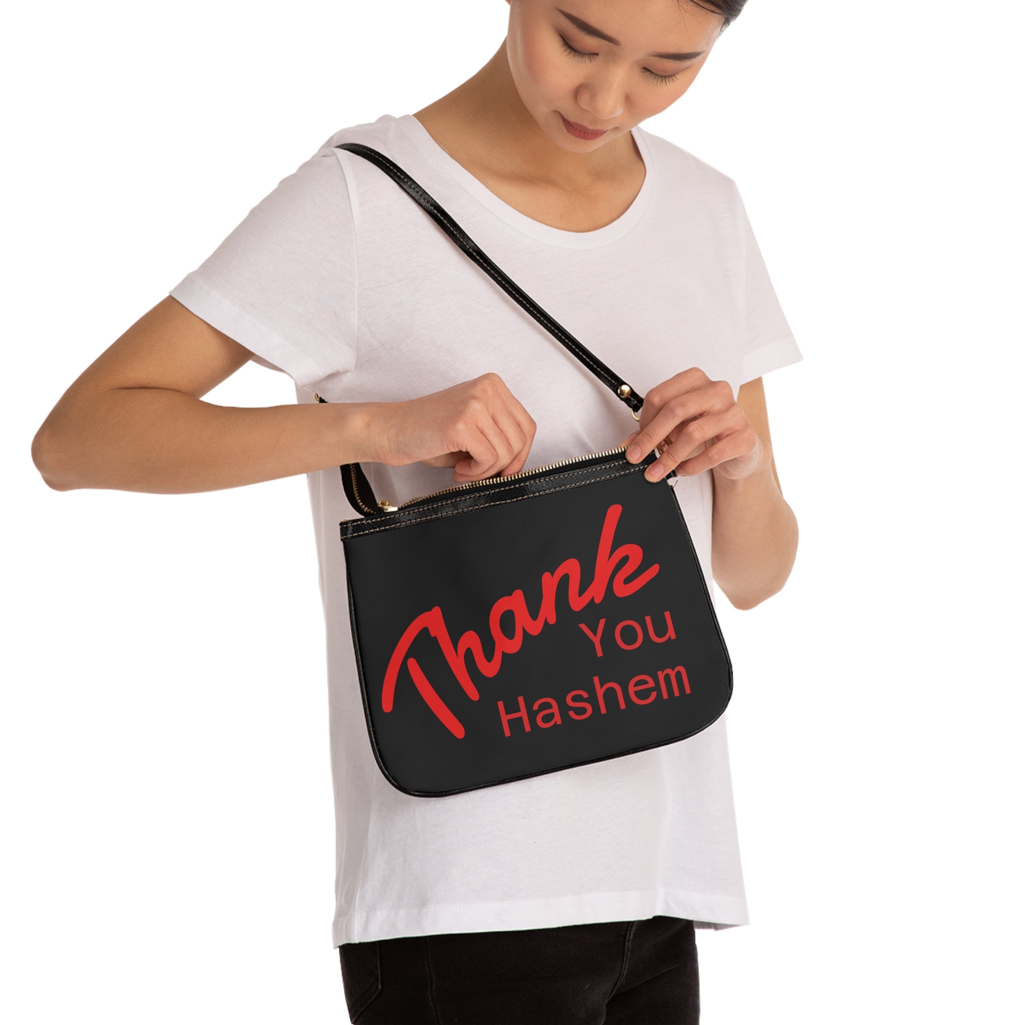 Thank You Hashem Jewish Shoulder Bag — Faith-Inspired Small Crossbody Purse