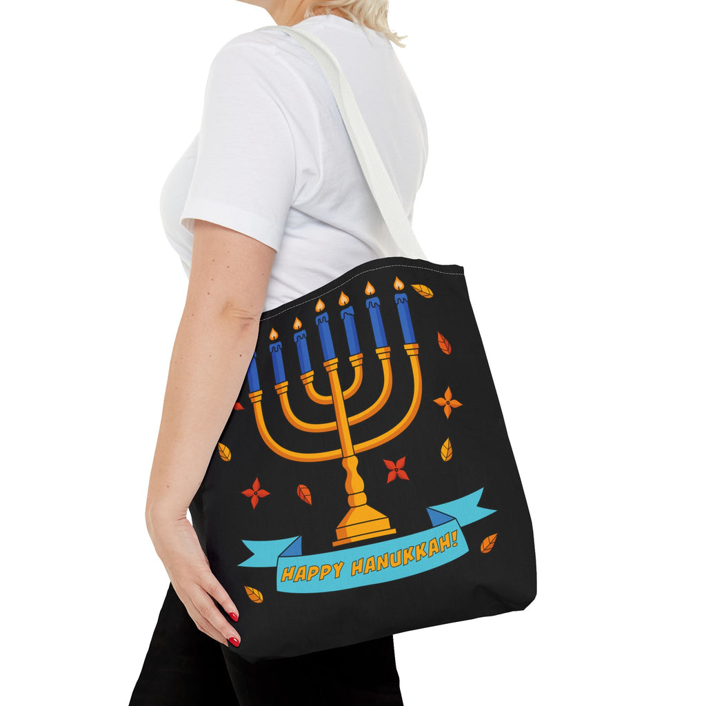 Hanukkah Menorah Tote Bag – "Happy Hanukkah" Holiday Gift Tote