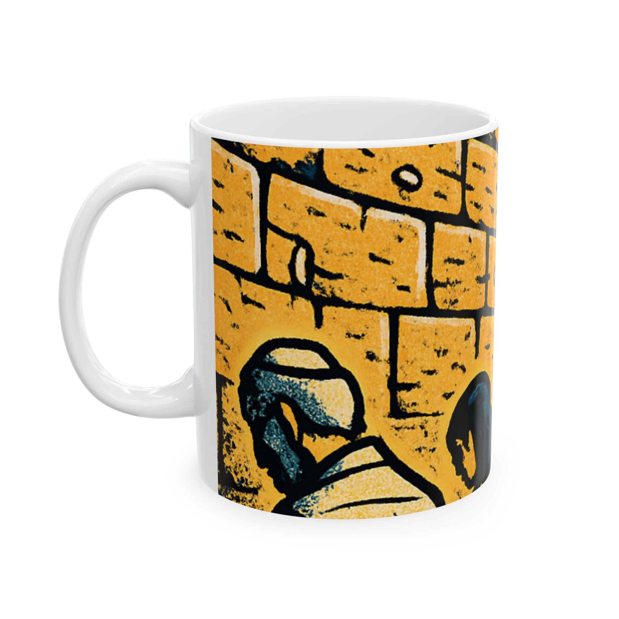 Western Wall Ceramic Mug — Jewish Jerusalem Kotel Design (11oz & 15oz)