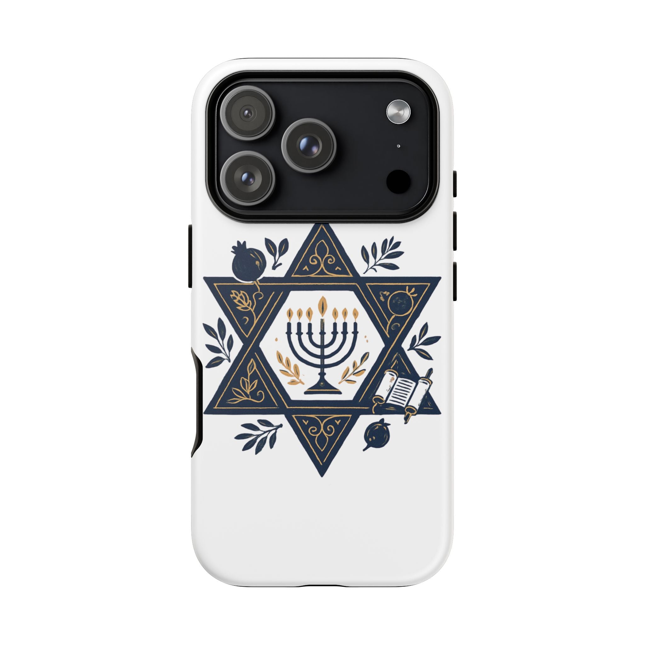Jewish Star of David Menorah Phone Case — Jewish Hanukkah Symbol Protective Cover