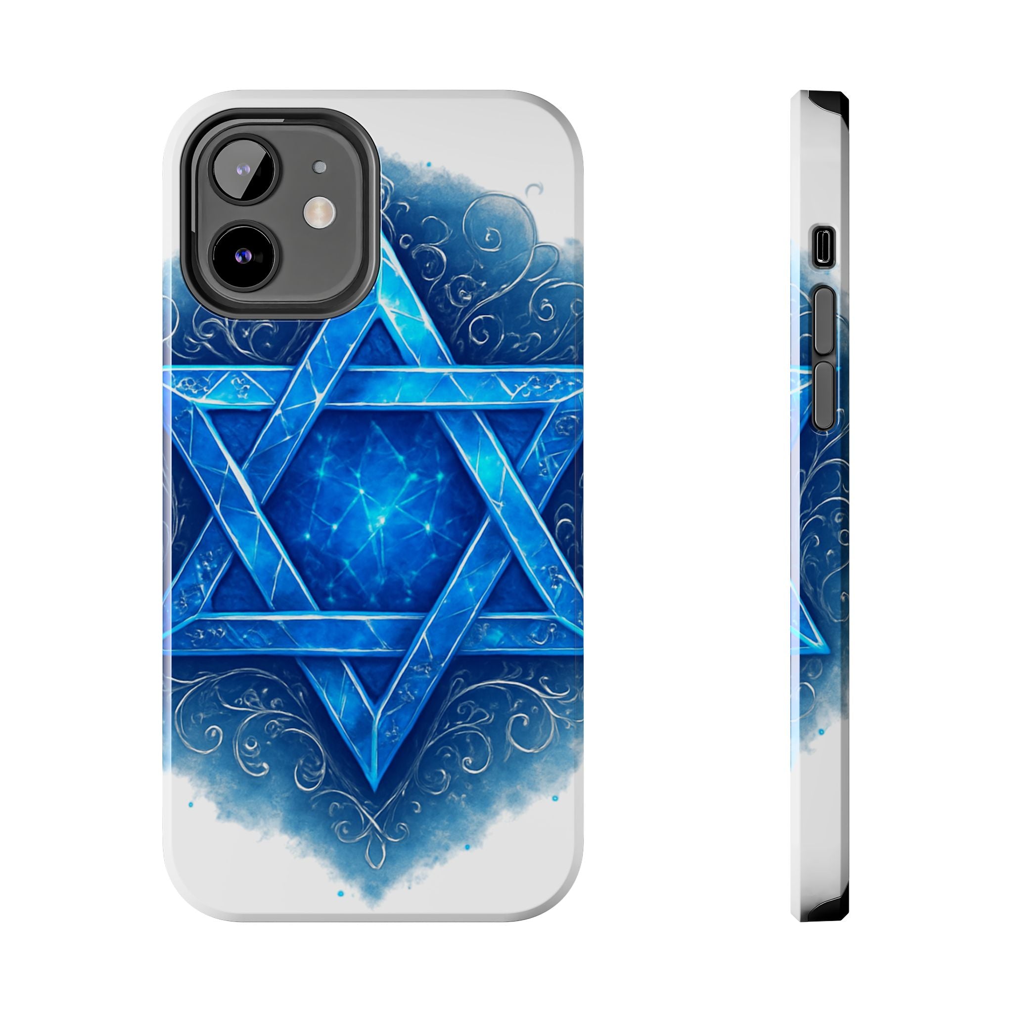Jewish Star of David Blue Watercolor Tough Phone Case — Protective Jewish Symbol Phone Cover