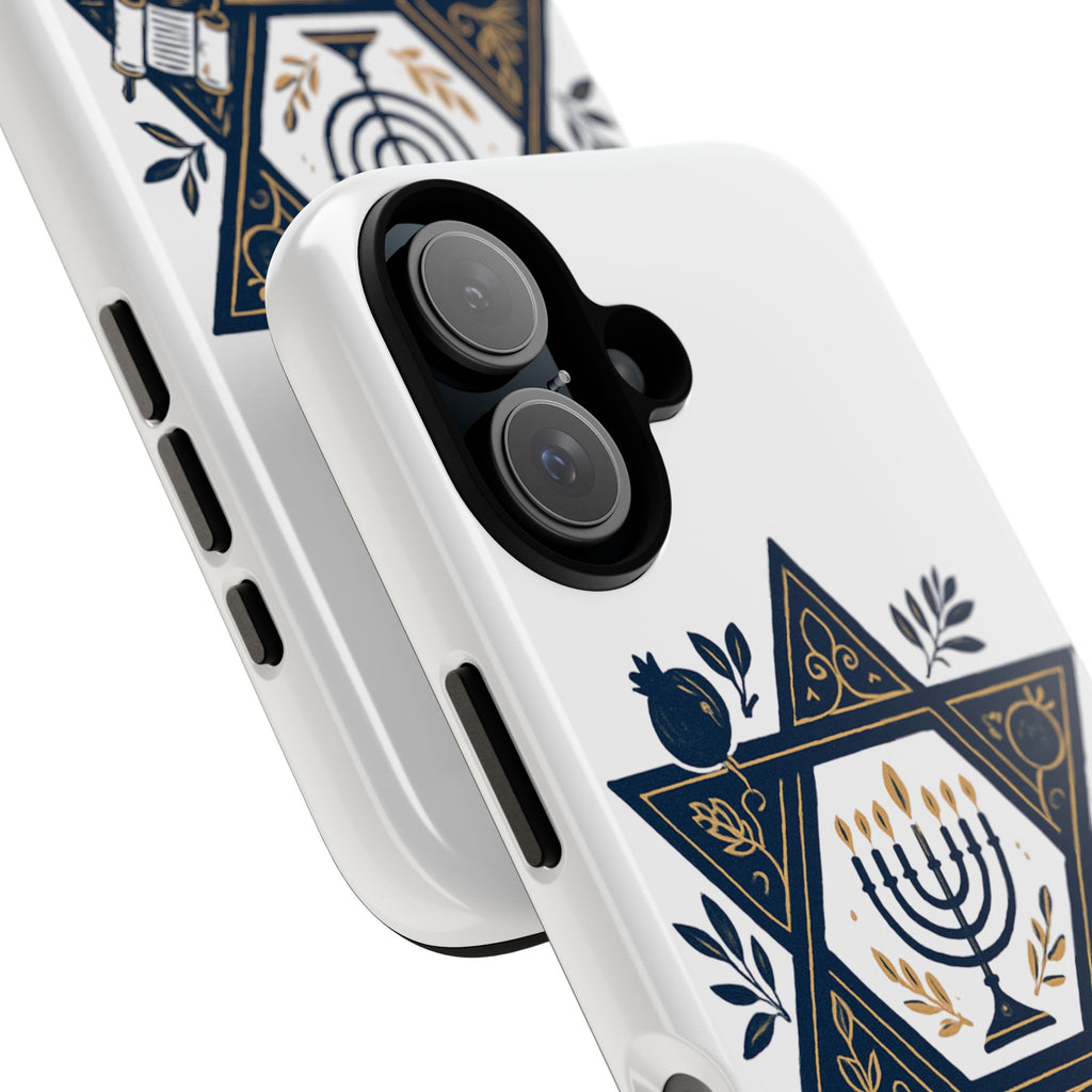 Jewish Star of David Menorah Phone Case — Jewish Hanukkah Symbol Protective Cover