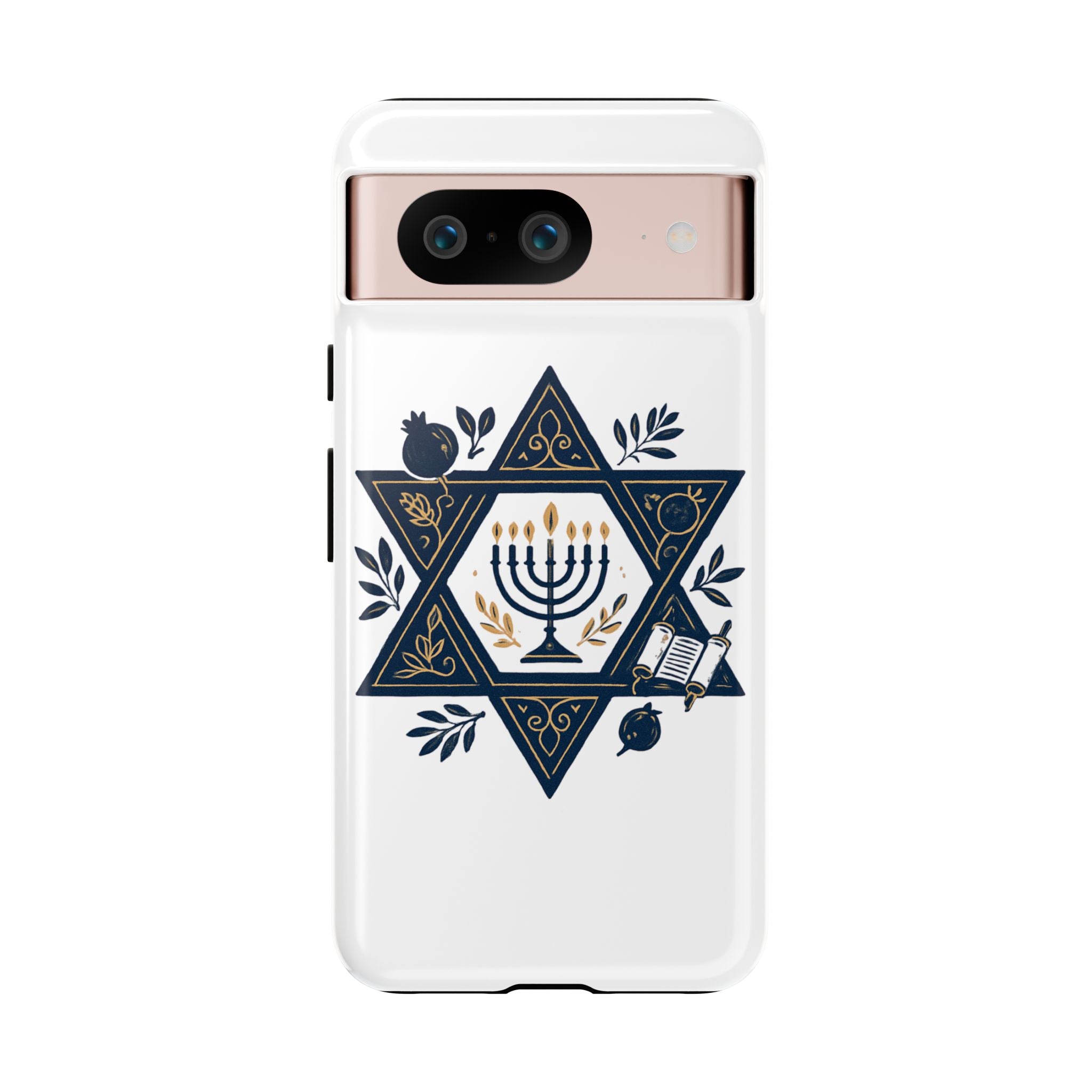 Jewish Star of David Menorah Phone Case — Jewish Hanukkah Symbol Protective Cover