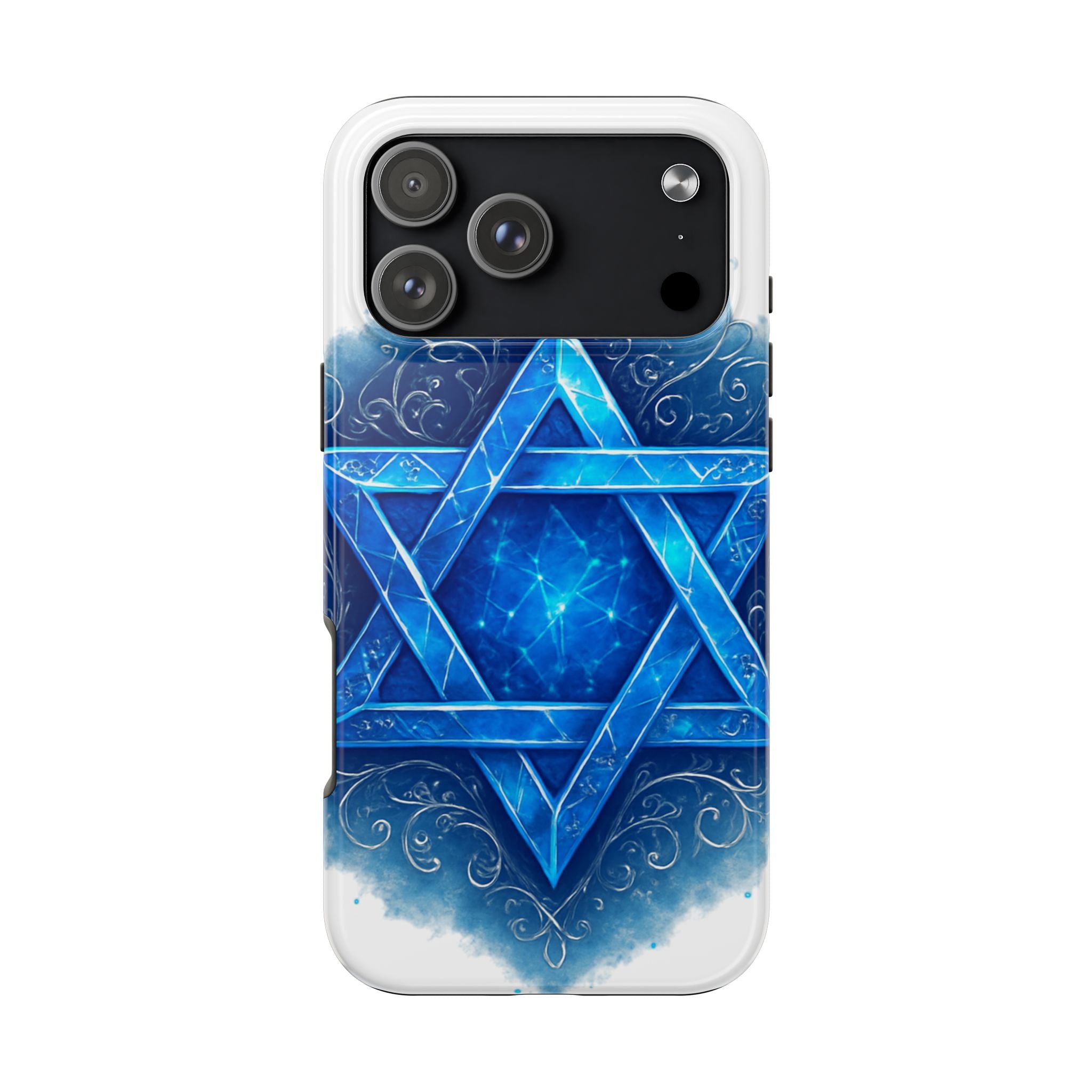 Jewish Star of David Blue Watercolor Tough Phone Case — Protective Jewish Symbol Phone Cover