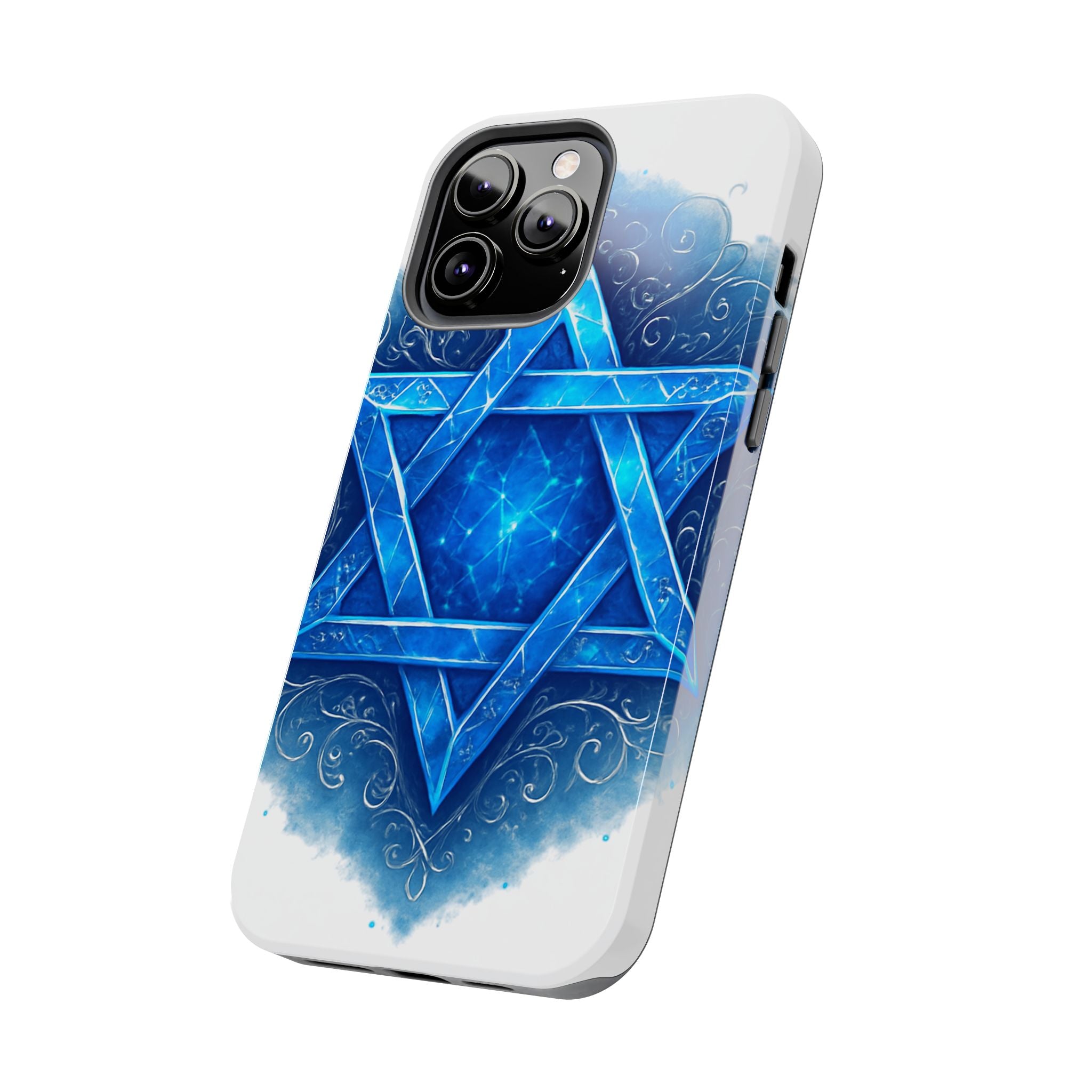 Jewish Star of David Blue Watercolor Tough Phone Case — Protective Jewish Symbol Phone Cover
