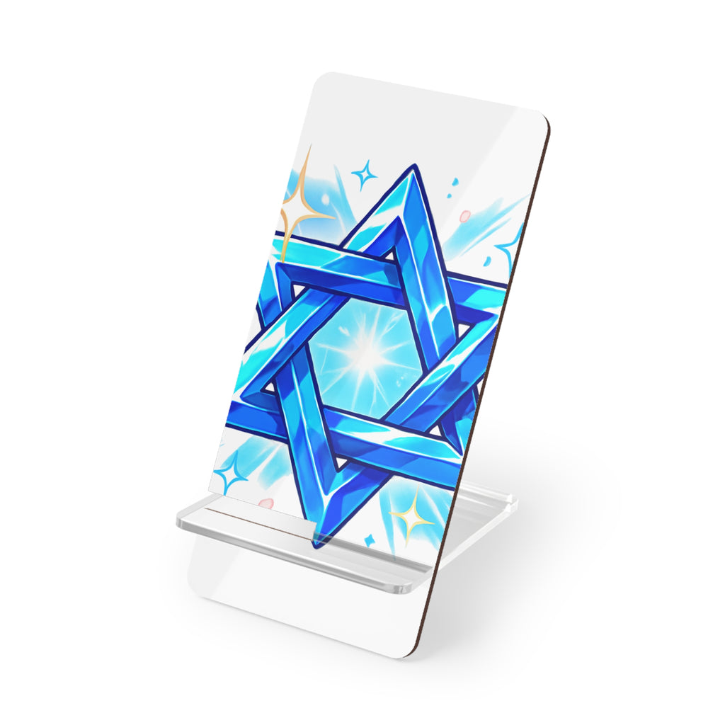 Star of David Phone Stand – Blue Judaica Mobile Display Stand