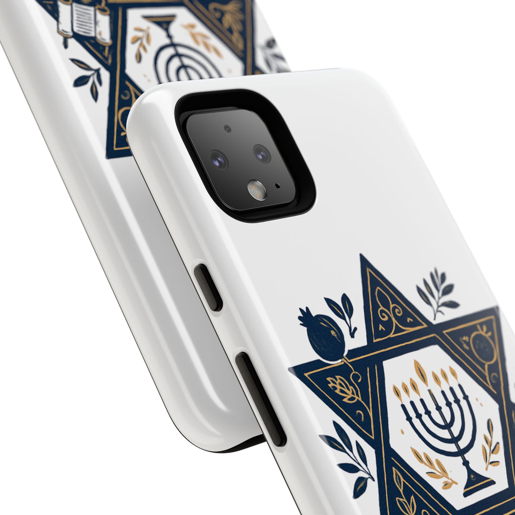 Jewish Star of David Menorah Phone Case — Jewish Hanukkah Symbol Protective Cover