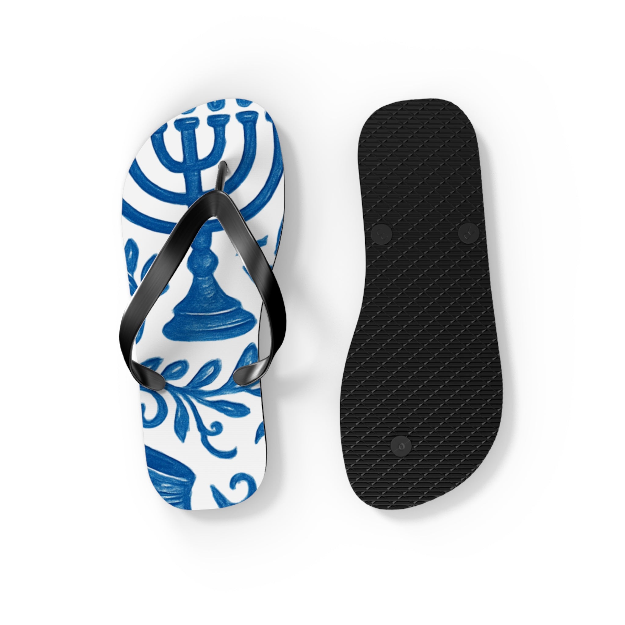 Jewish Design Flip Flops — Menorah & Star of David Sandals