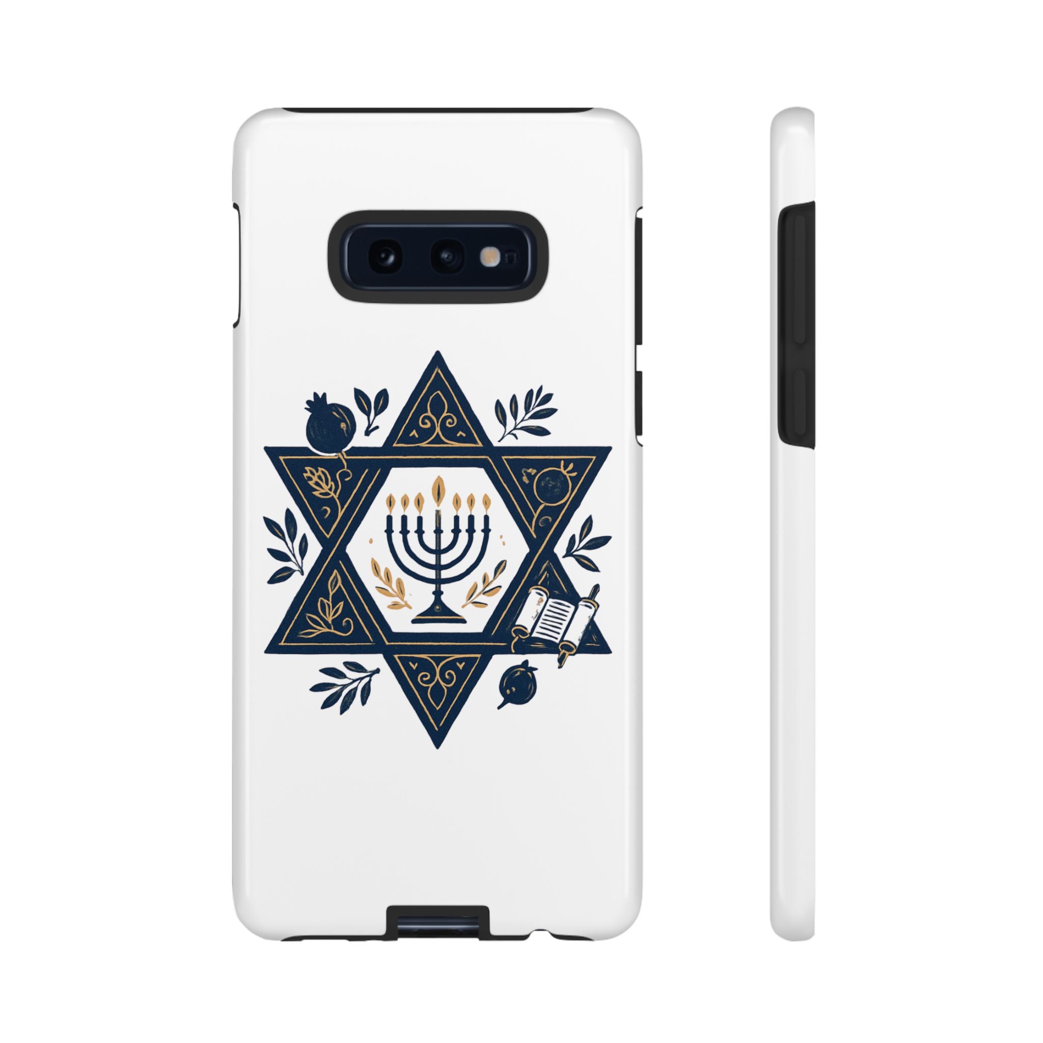 Jewish Star of David Menorah Phone Case — Jewish Hanukkah Symbol Protective Cover
