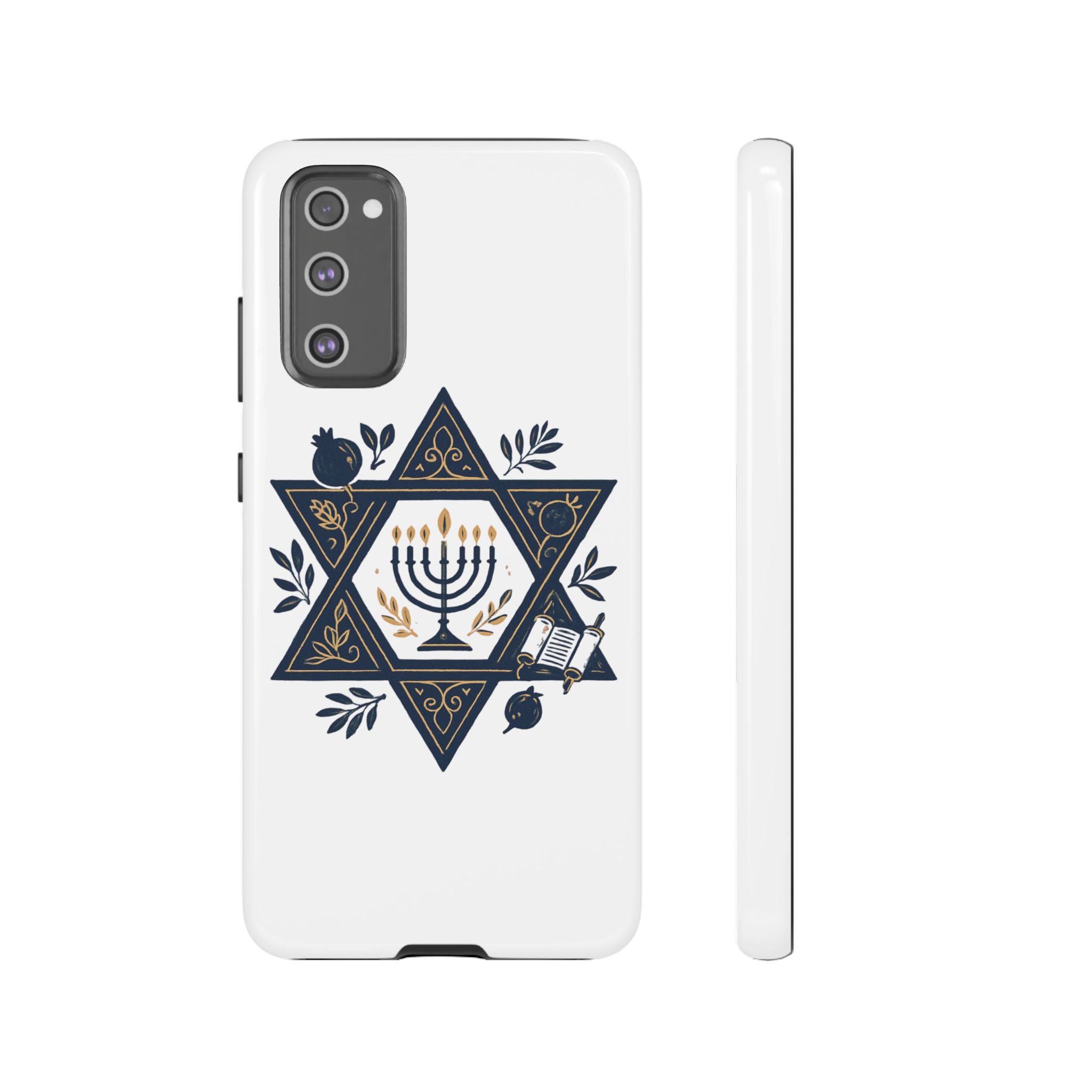Jewish Star of David Menorah Phone Case — Jewish Hanukkah Symbol Protective Cover