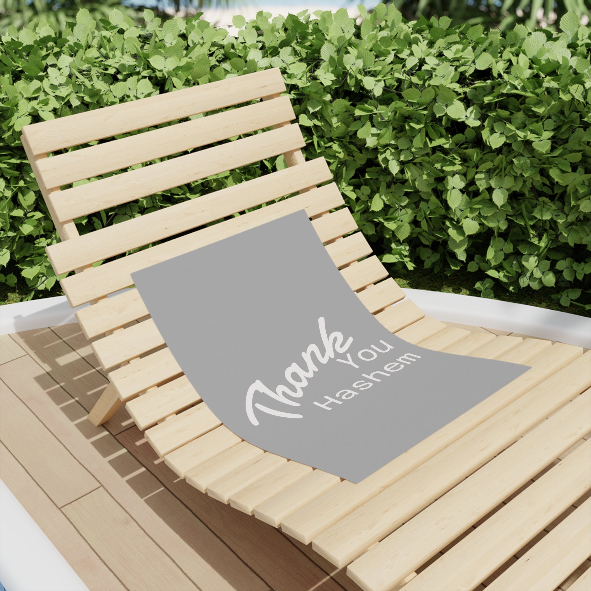 Thank You Hashem Jewish Beach Towel — Hebrew Gratitude Design