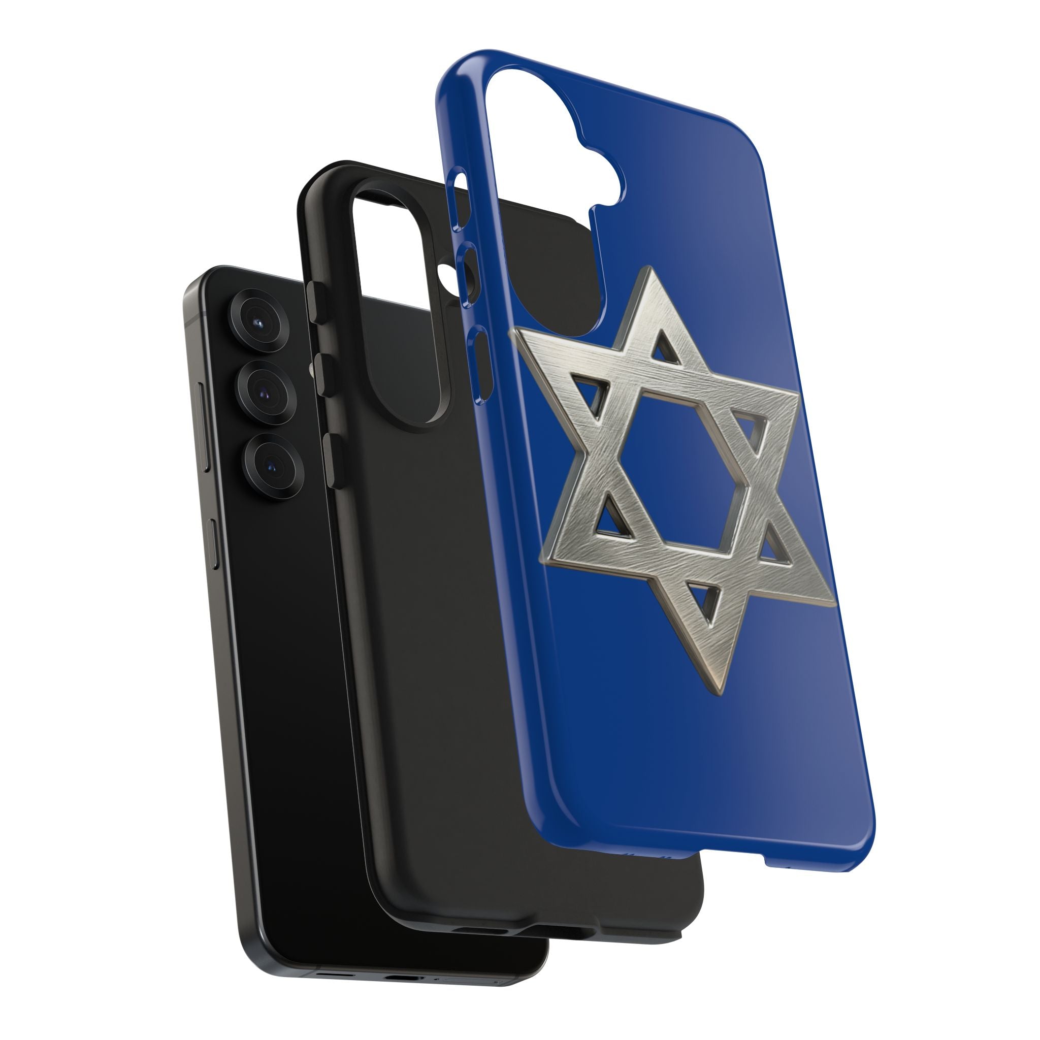 Jewish Blue Phone Case with Silver Star of David – Tough Protective Jewish Religious Design