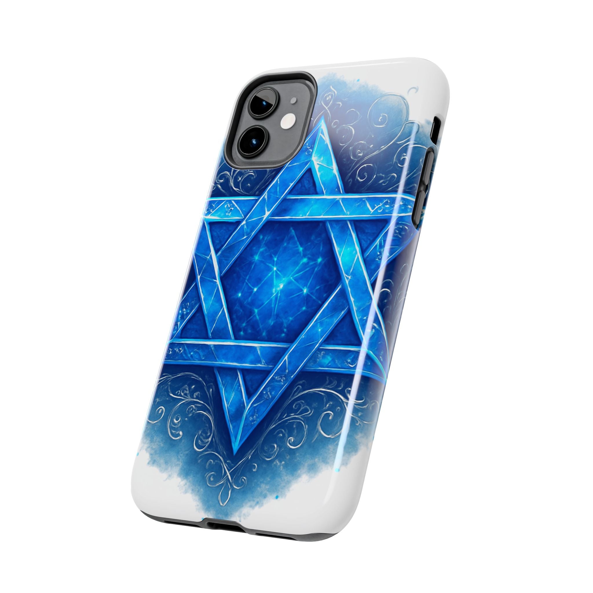 Jewish Star of David Blue Watercolor Tough Phone Case — Protective Jewish Symbol Phone Cover