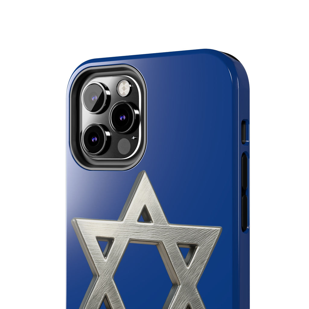 Jewish Blue Phone Case with Silver Star of David – Tough Protective Jewish Religious Design