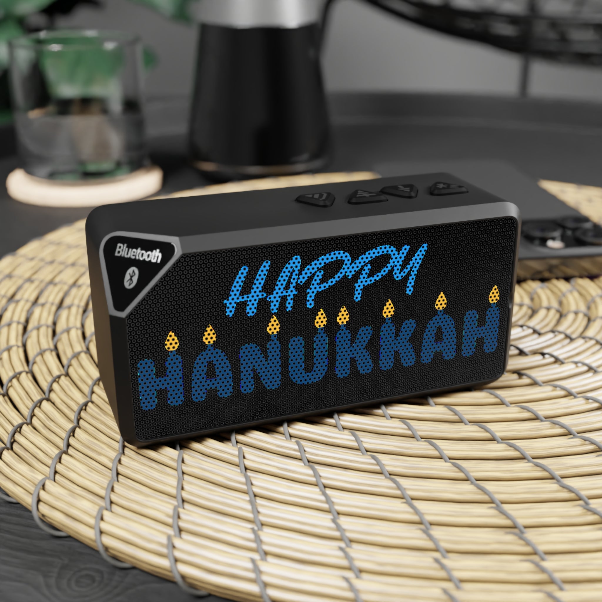 Bluetooth Speaker — "Happy Hanukkah" Holiday Portable Speaker