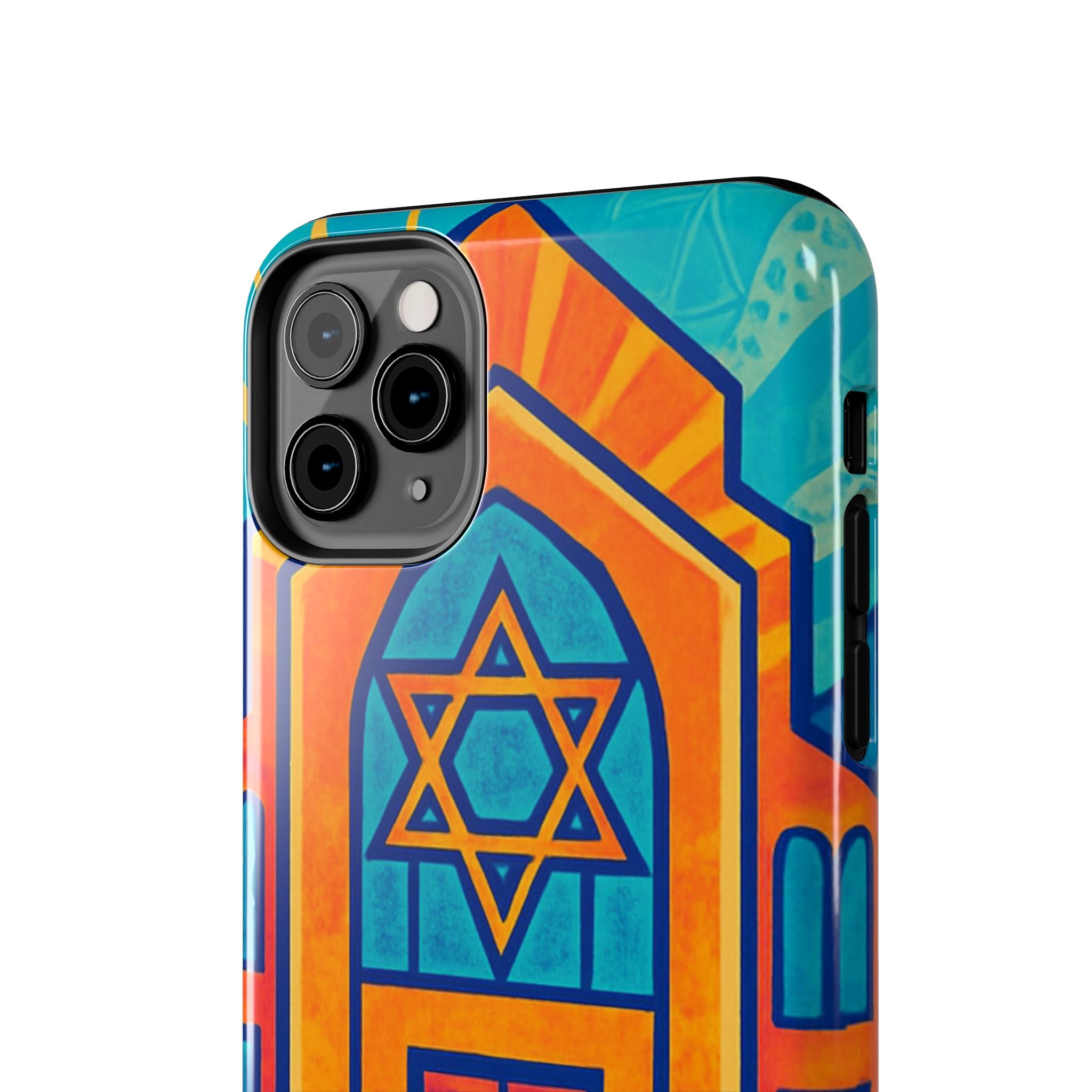 Jewish Synagogue Art Tough Phone Case — Colorful Jewish Community Design