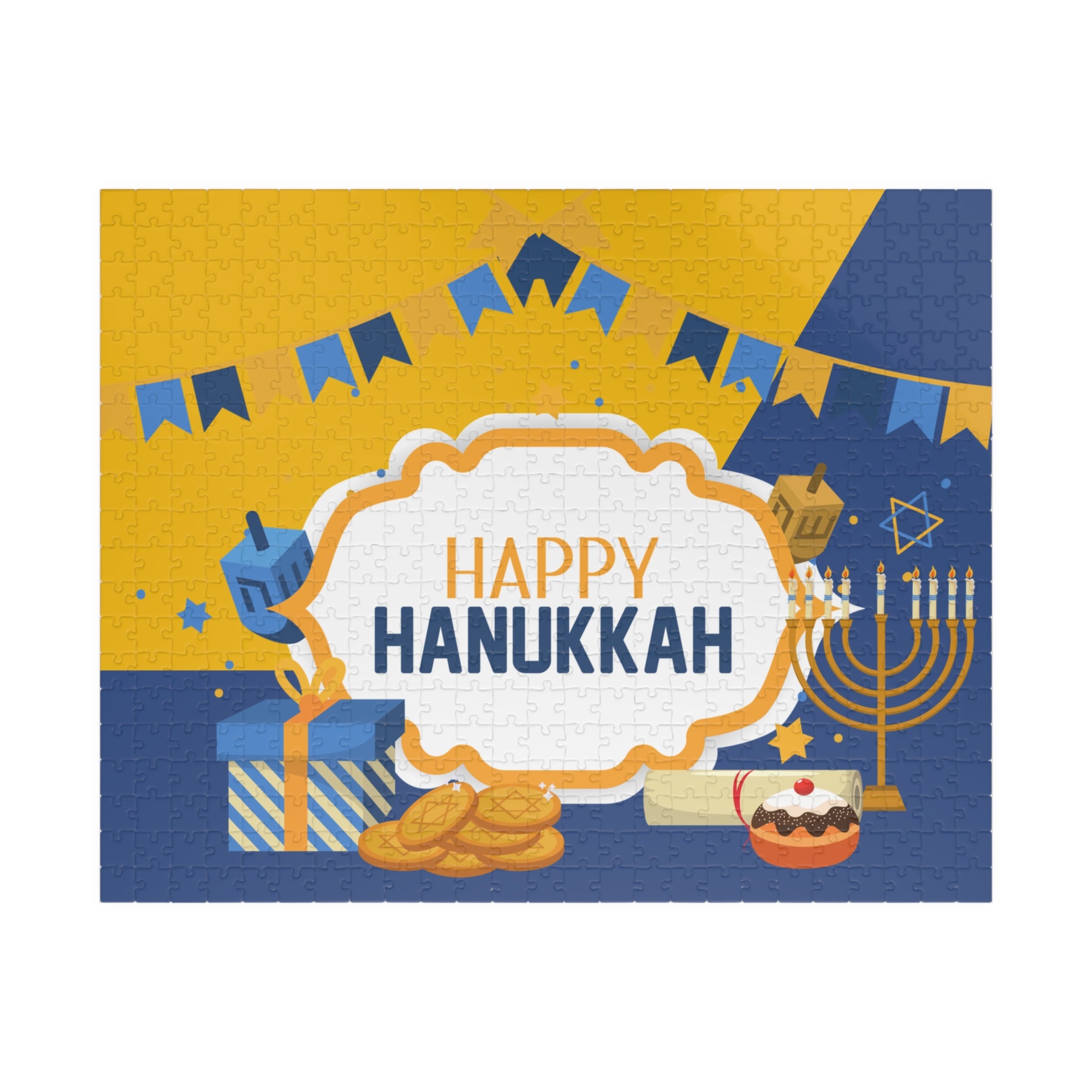 Happy Hanukkah Jigsaw Puzzle — Festive 110/252/520/1014-Piece Holiday Puzzle