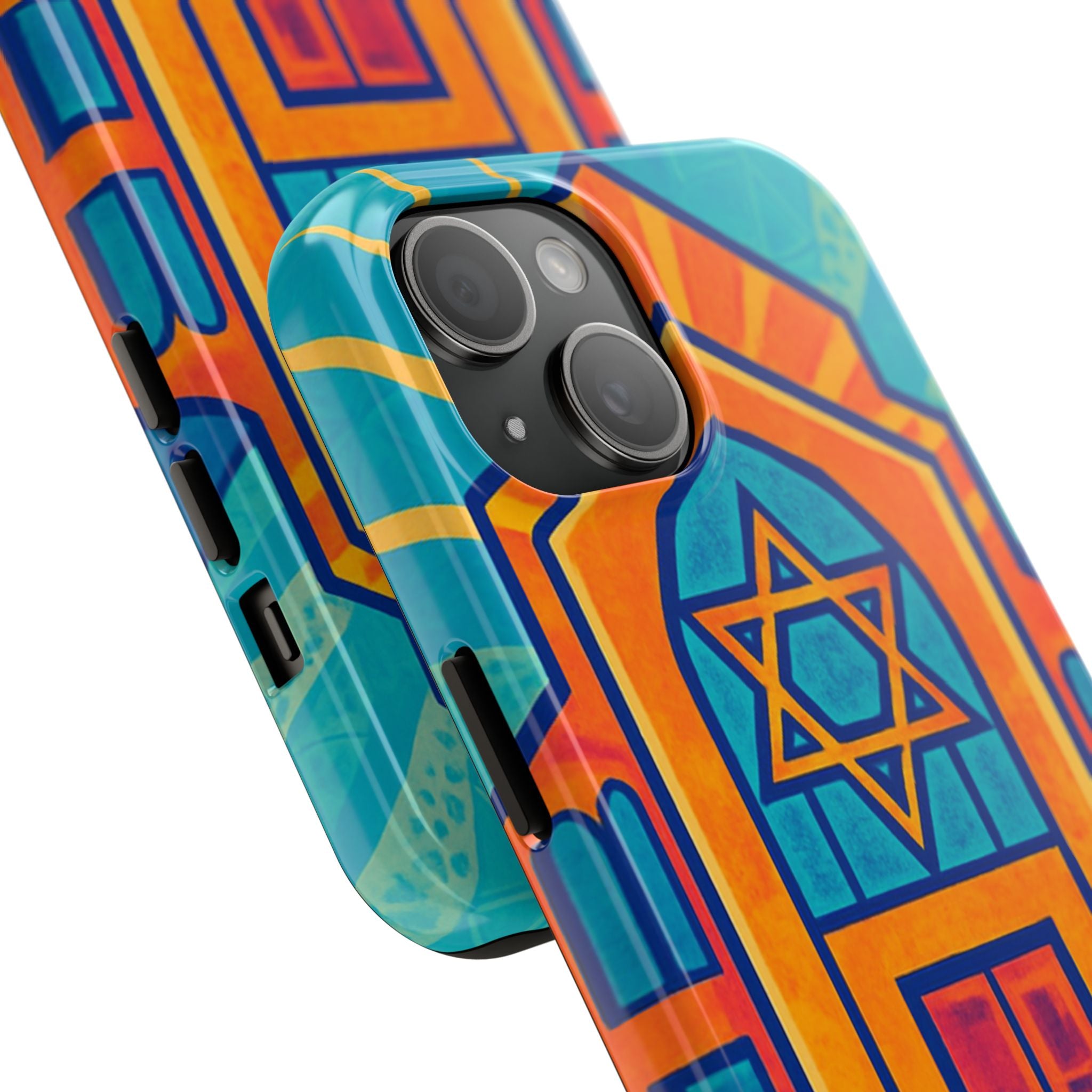 Jewish Synagogue Art Tough Phone Case — Colorful Jewish Community Design
