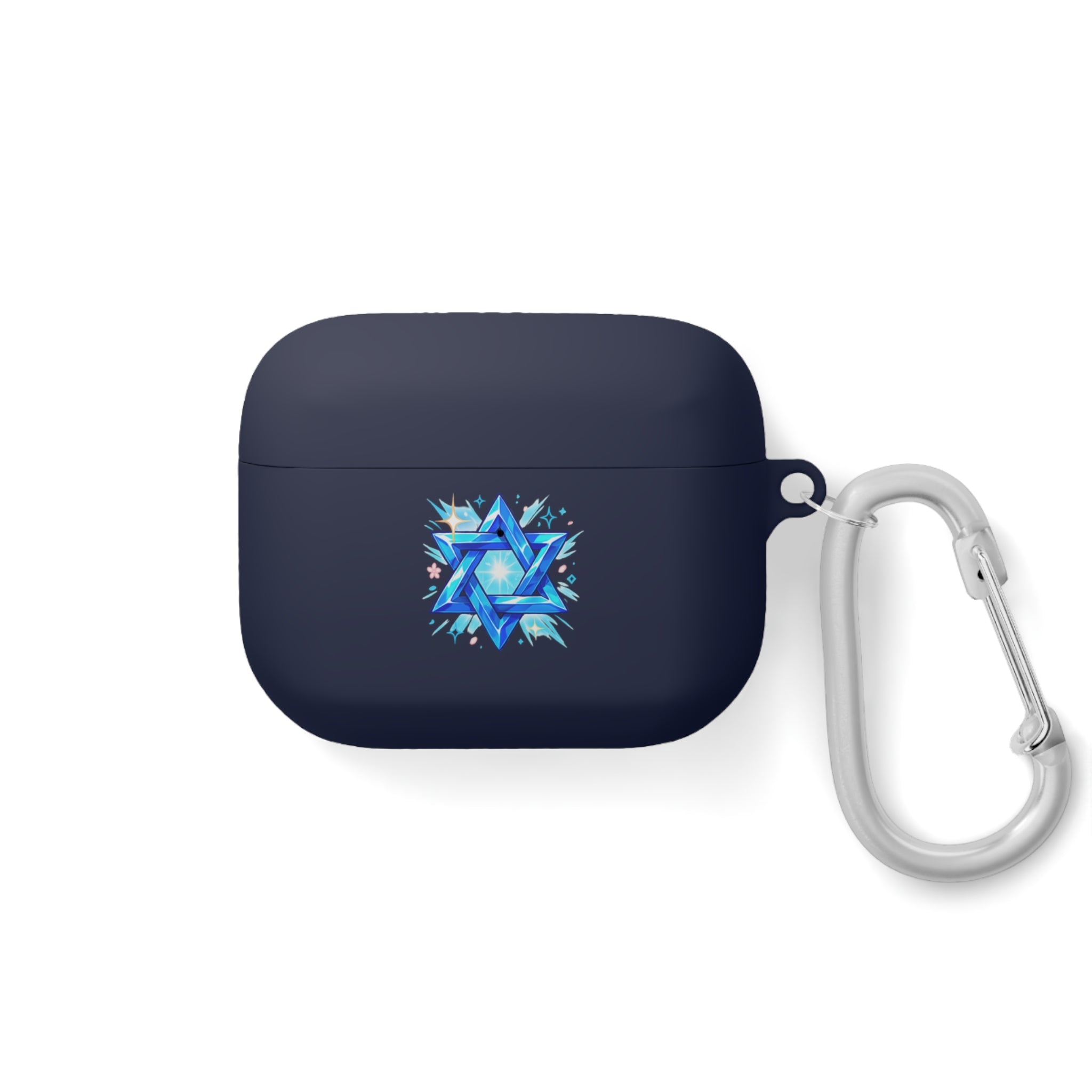 Star of David AirPods Case — Blue Watercolor Jewish Symbol Cover