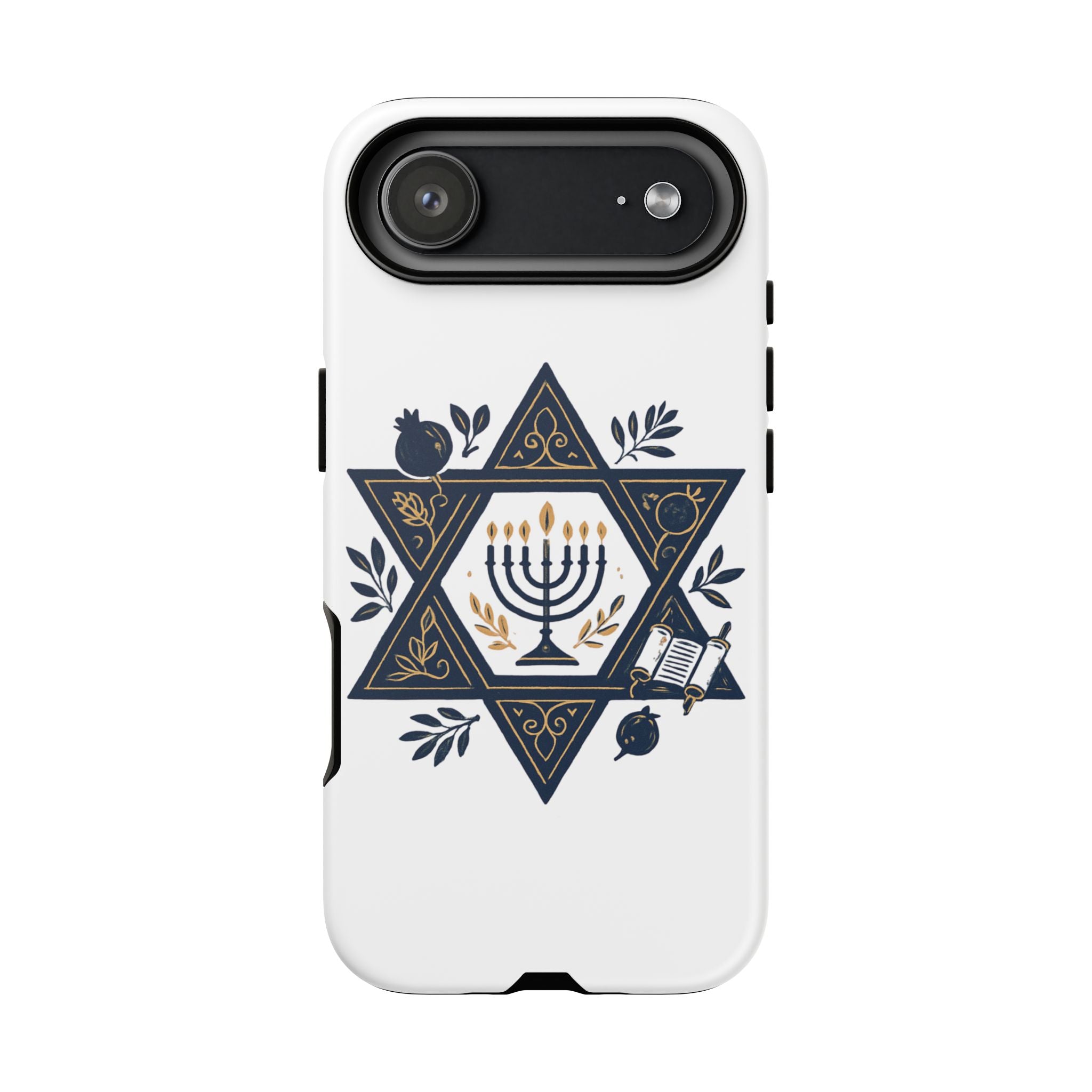 Jewish Star of David Menorah Phone Case — Jewish Hanukkah Symbol Protective Cover