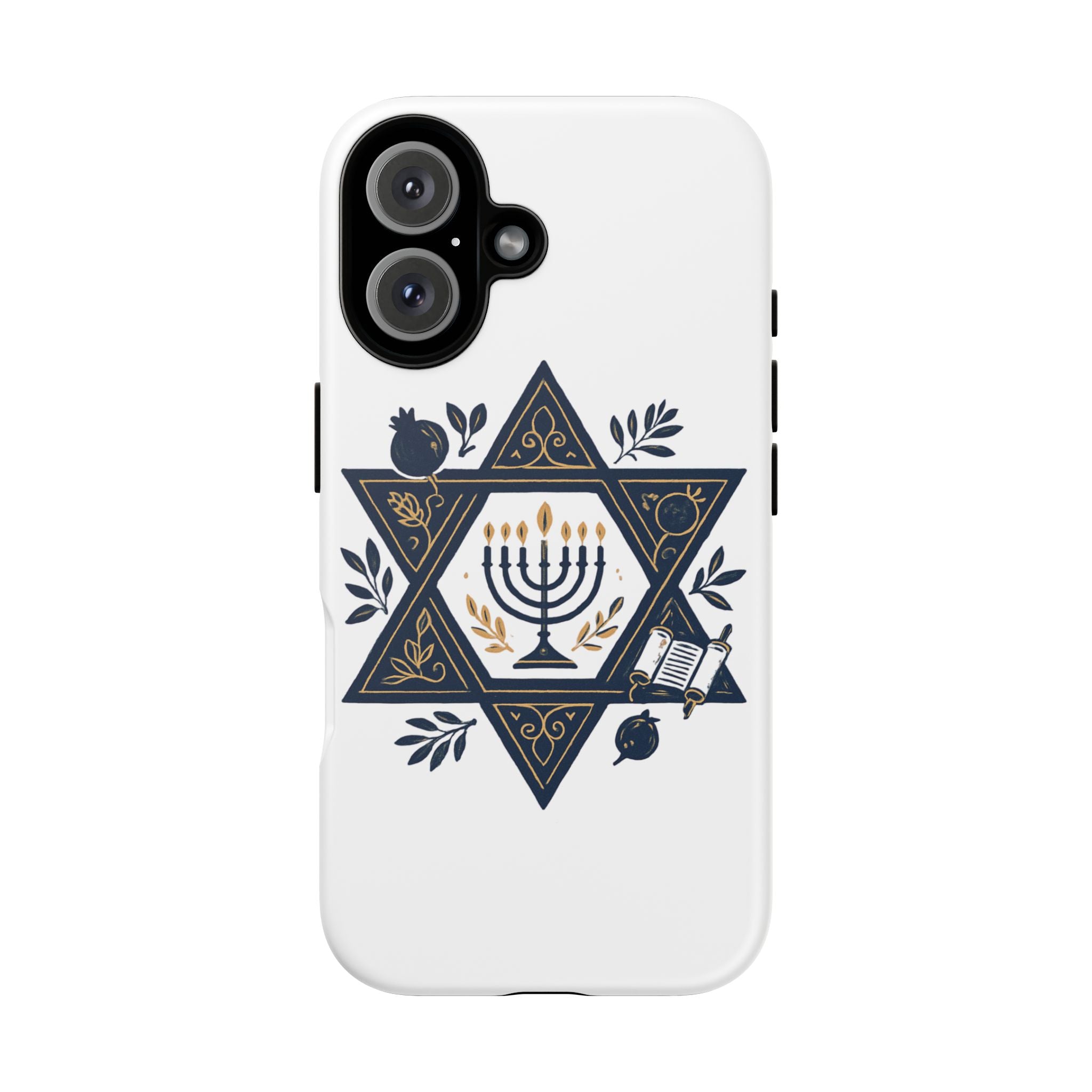 Jewish Star of David Menorah Phone Case — Jewish Hanukkah Symbol Protective Cover