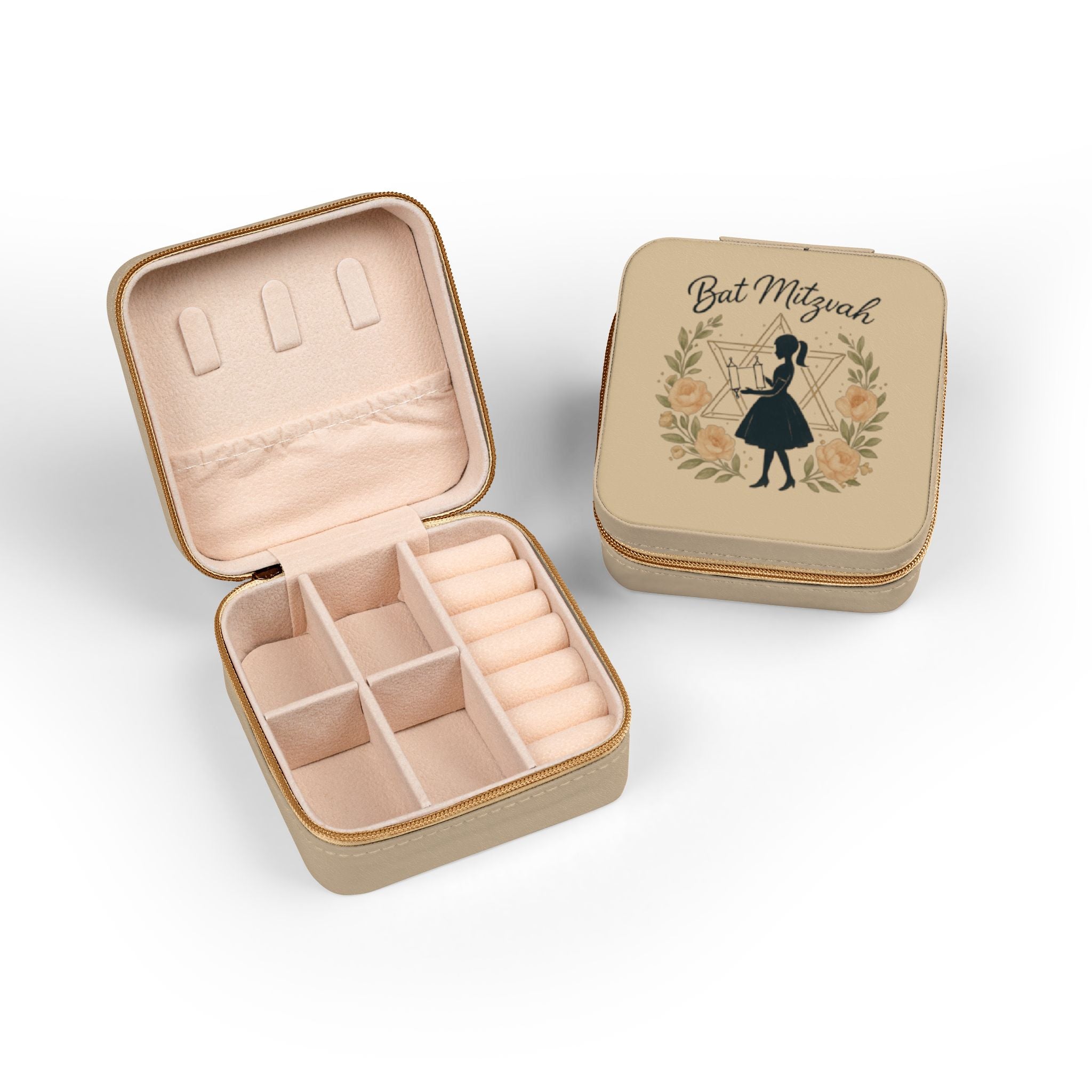 Bat Mitzvah Jewelry Travel Case – Compact Pink Keepsake Organizer