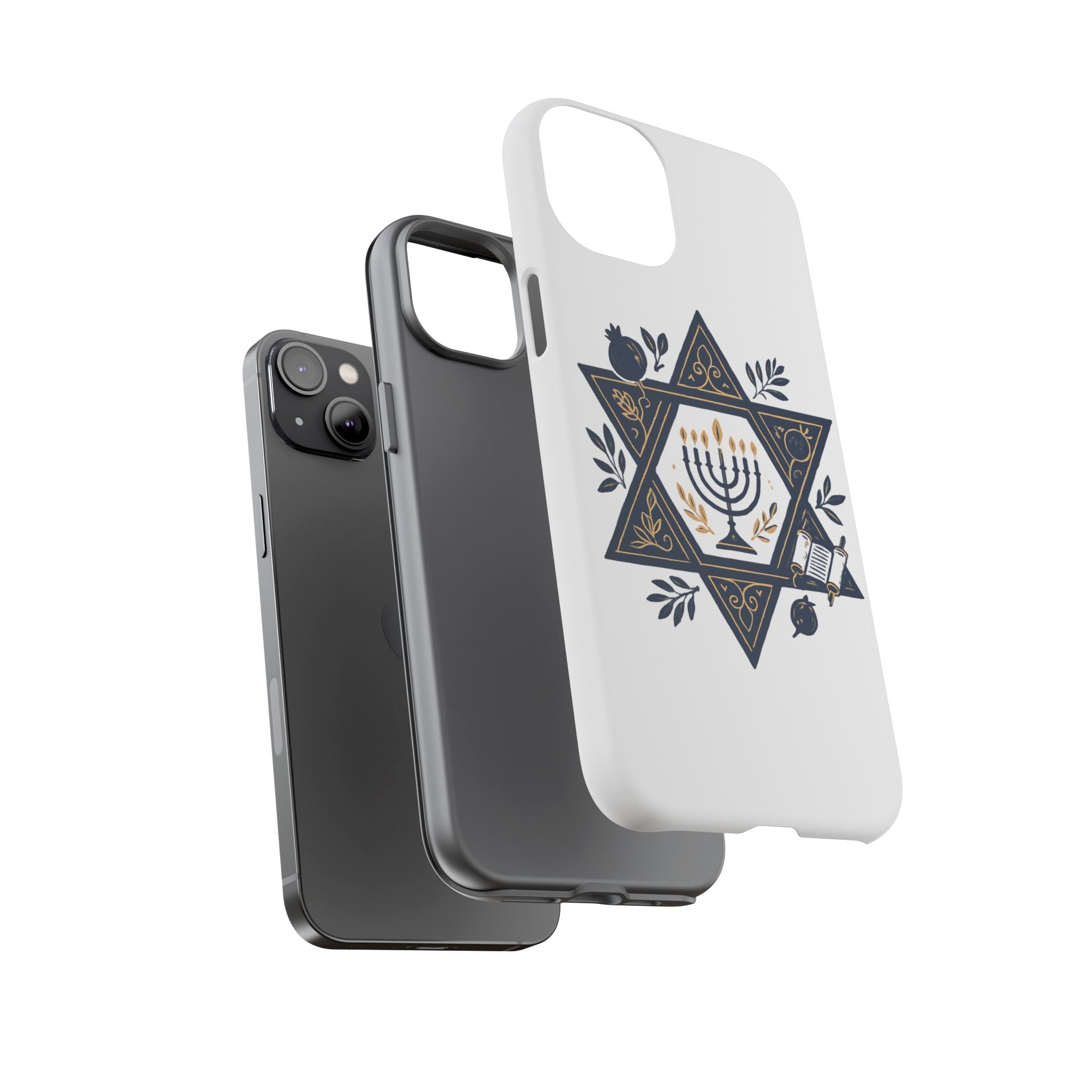 Jewish Star of David Menorah Phone Case — Jewish Hanukkah Symbol Protective Cover
