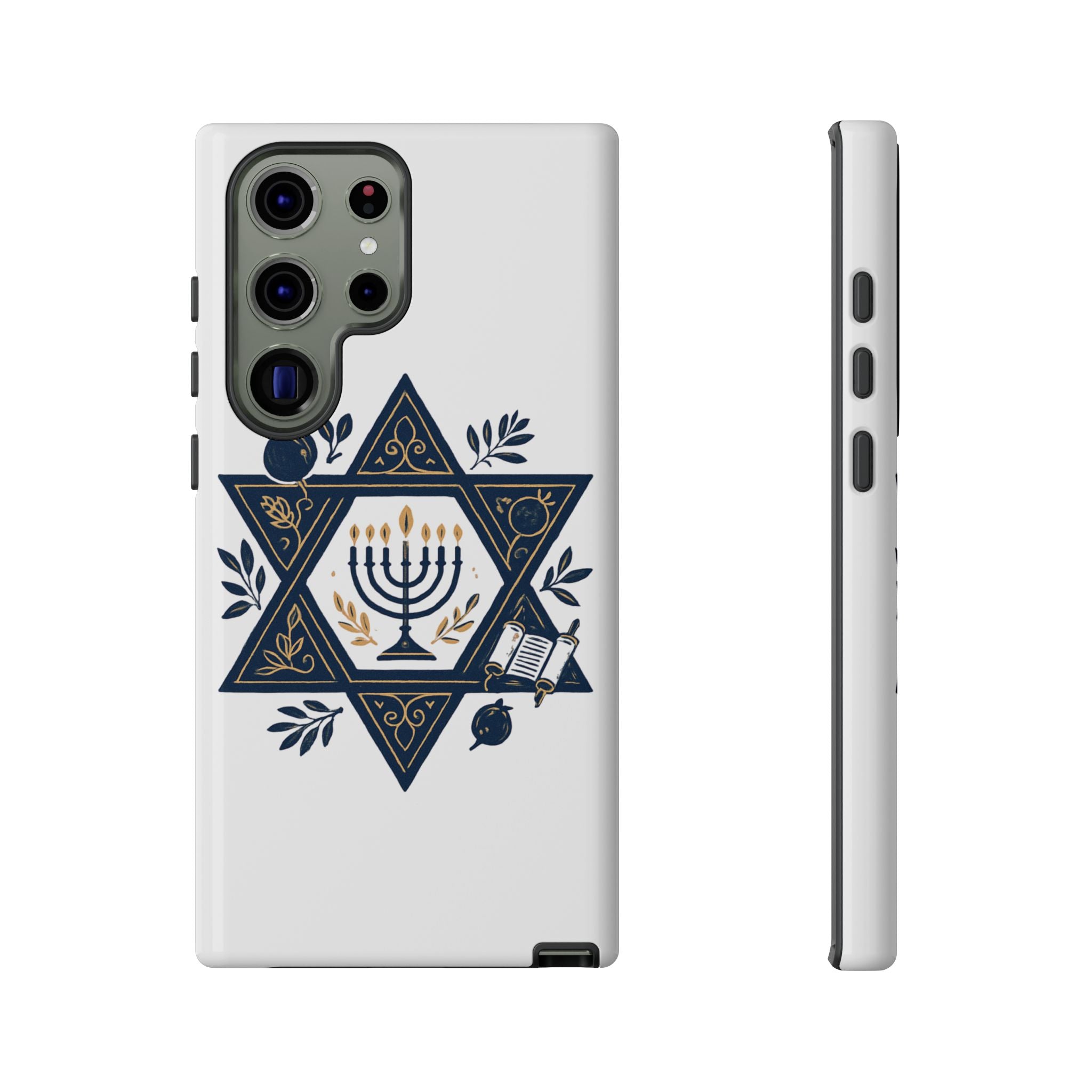 Jewish Star of David Menorah Phone Case — Jewish Hanukkah Symbol Protective Cover