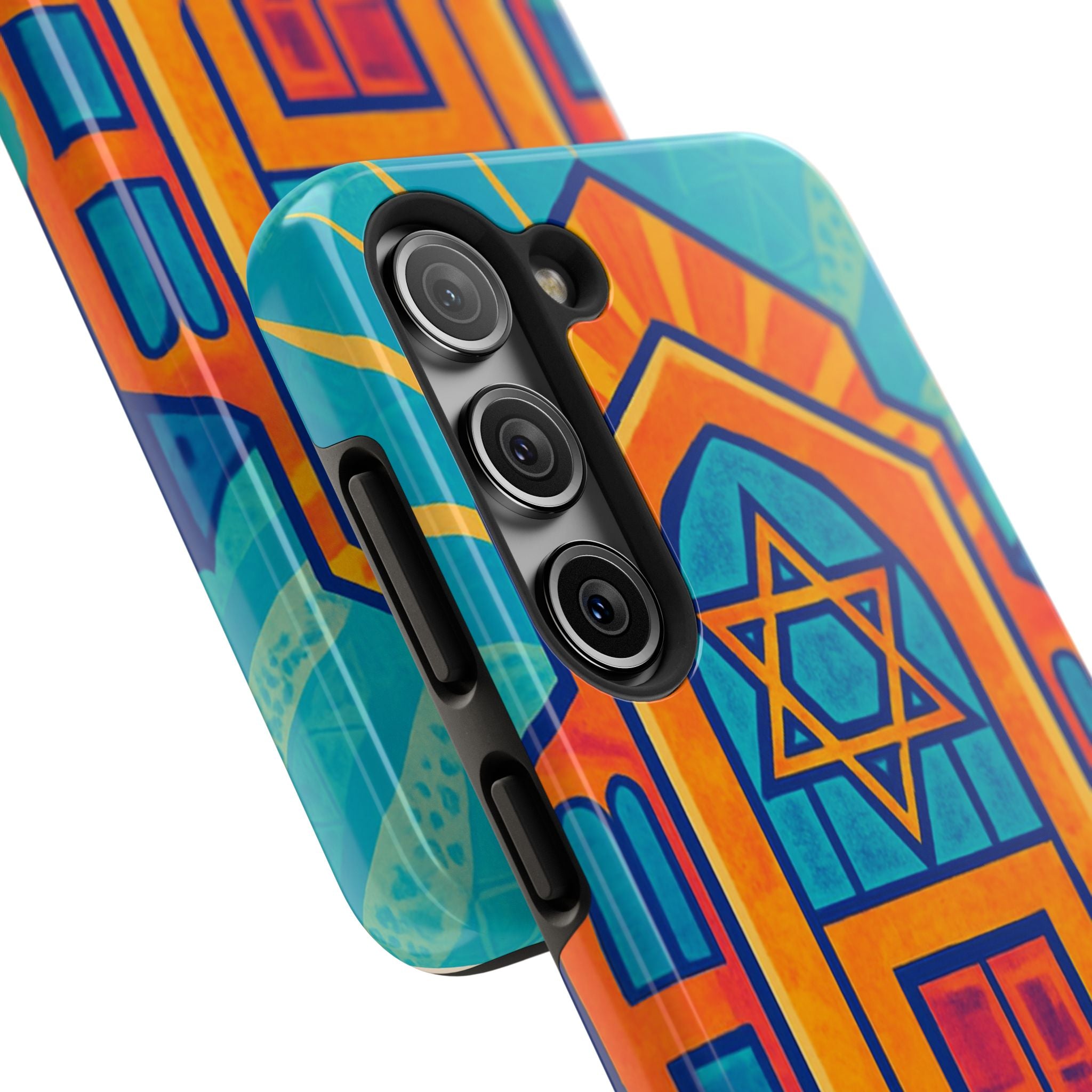 Jewish Synagogue Art Tough Phone Case — Colorful Jewish Community Design