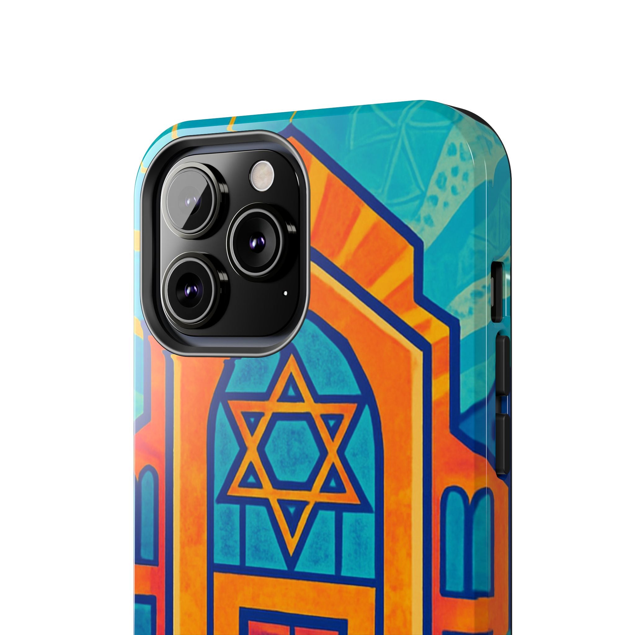 Jewish Synagogue Art Tough Phone Case — Colorful Jewish Community Design
