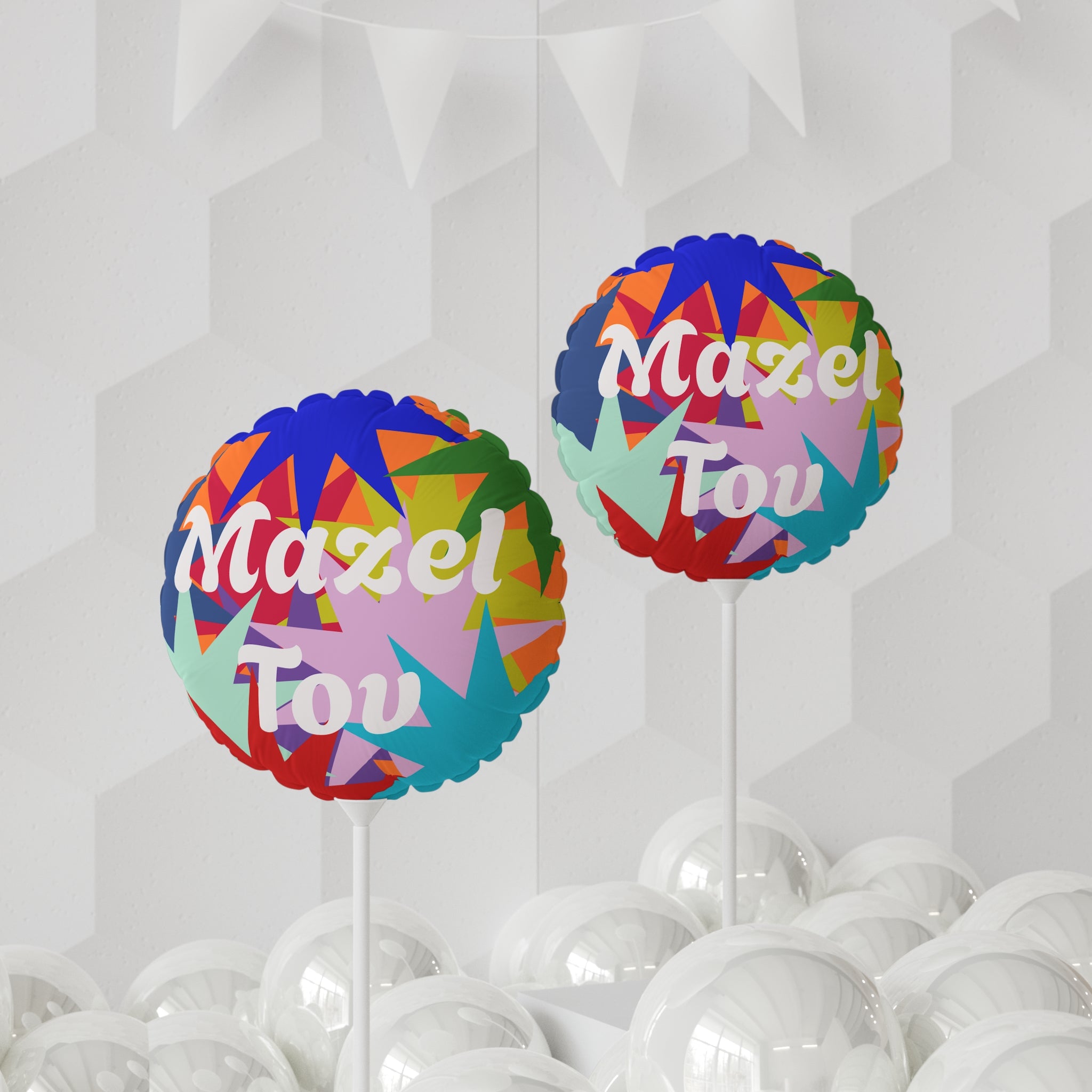 Mazel Tov Celebration Balloon — 11" Round/Heart-Shaped Party Balloon