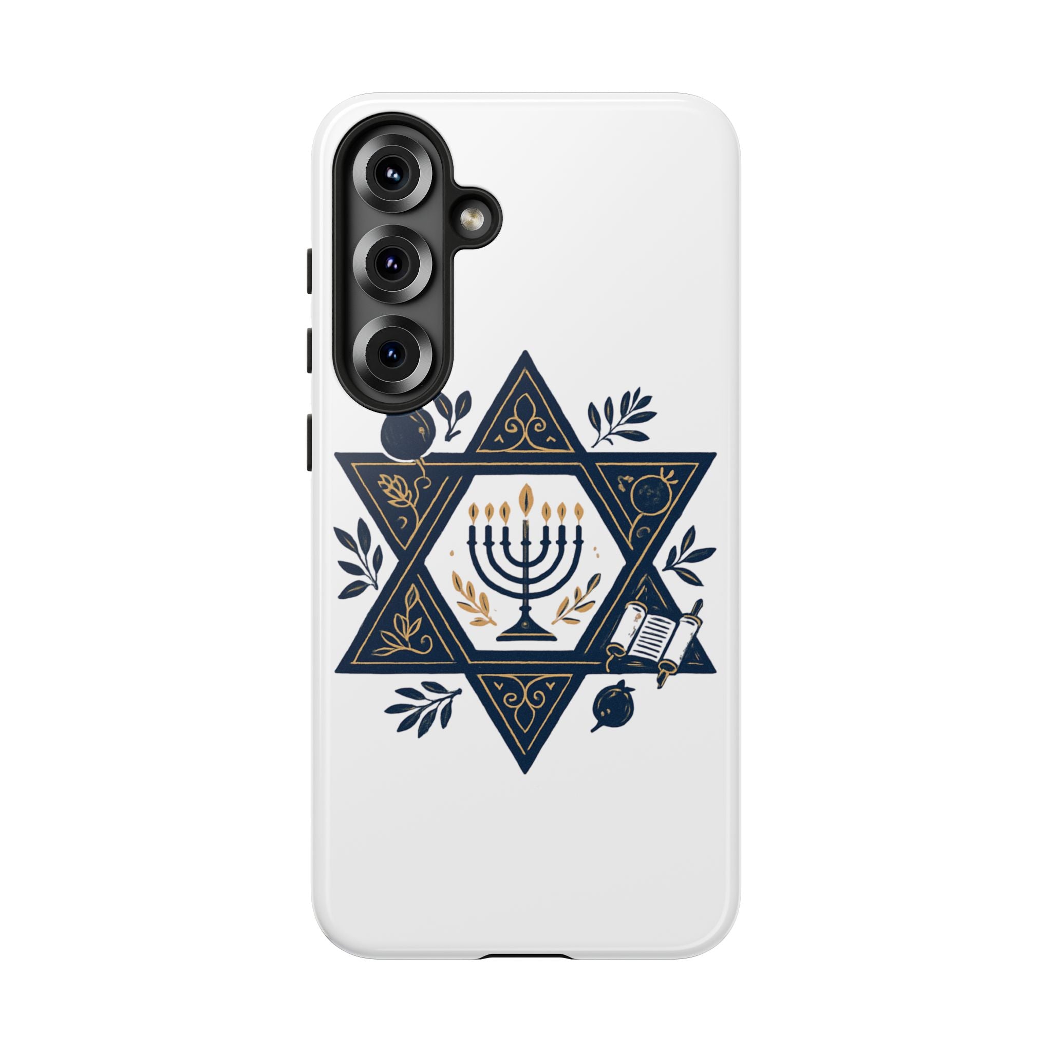 Jewish Star of David Menorah Phone Case — Jewish Hanukkah Symbol Protective Cover