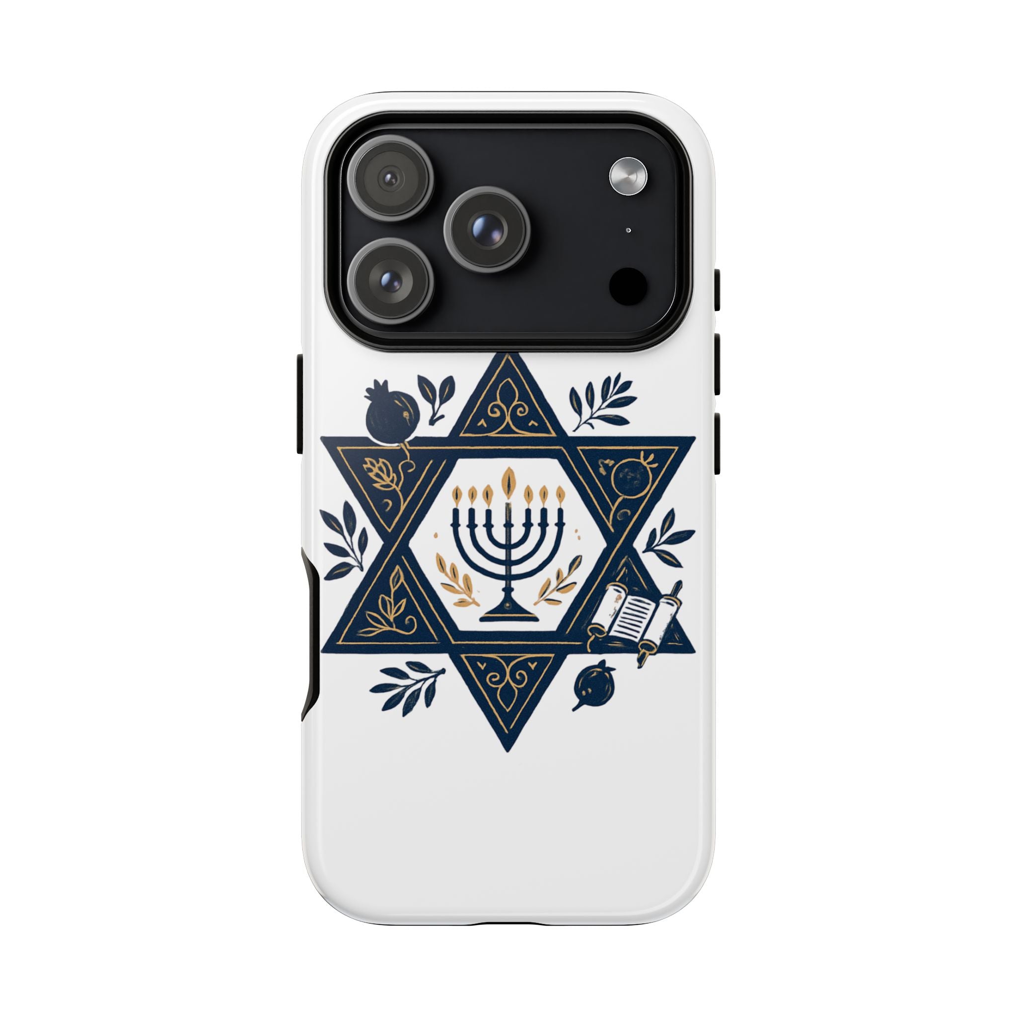 Jewish Star of David Menorah Phone Case — Jewish Hanukkah Symbol Protective Cover