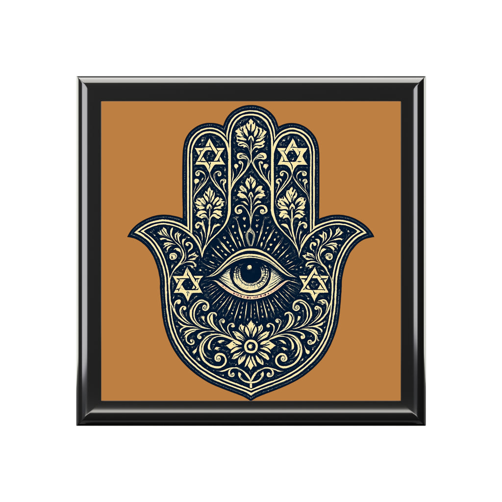 Hamsa Hand Jewelry Box – Protective Evil Eye Trinket Organizer
