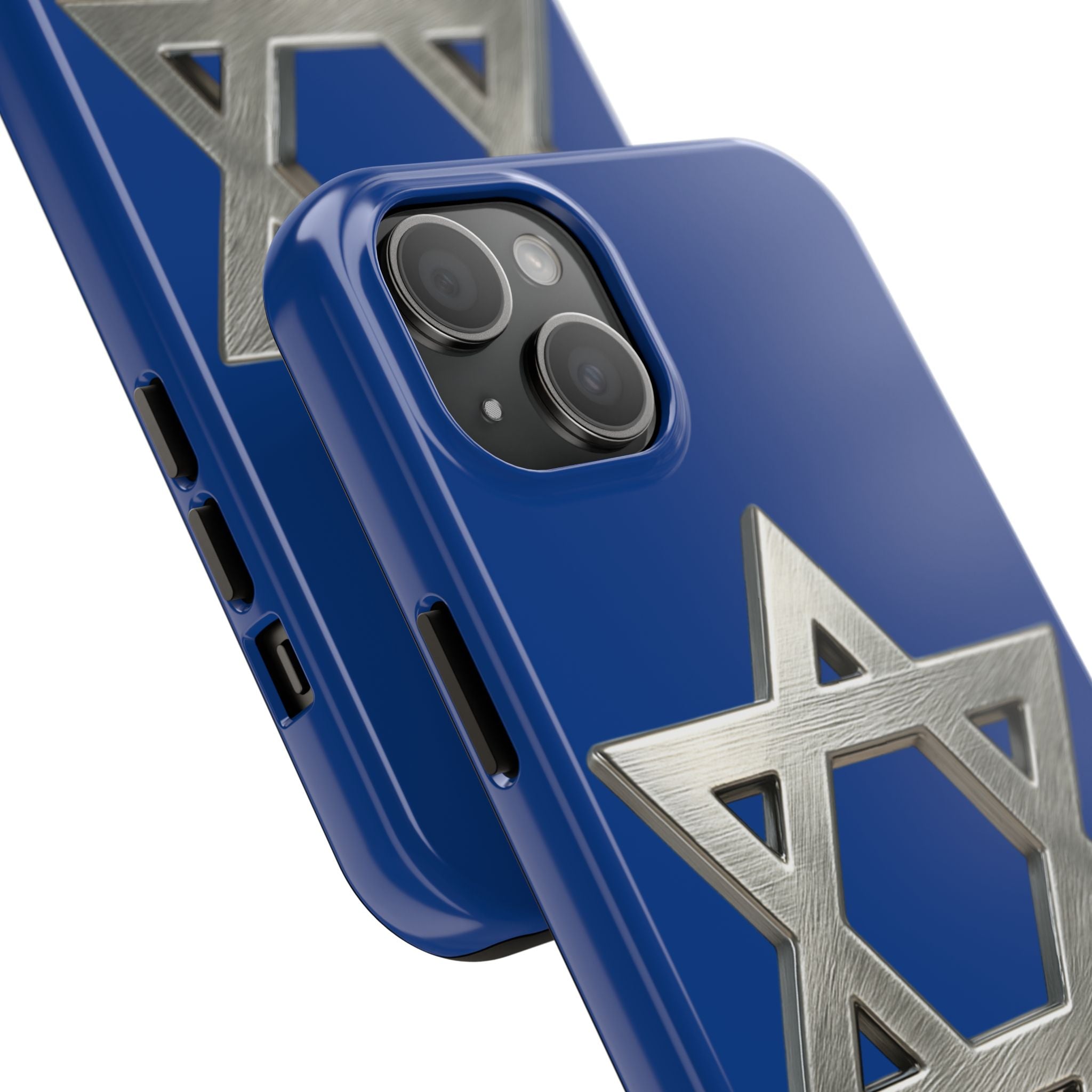 Jewish Blue Phone Case with Silver Star of David – Tough Protective Jewish Religious Design