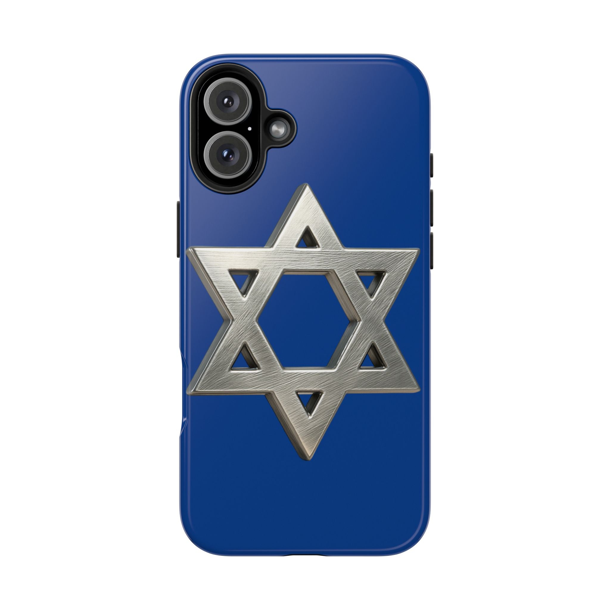 Jewish Blue Phone Case with Silver Star of David – Tough Protective Jewish Religious Design