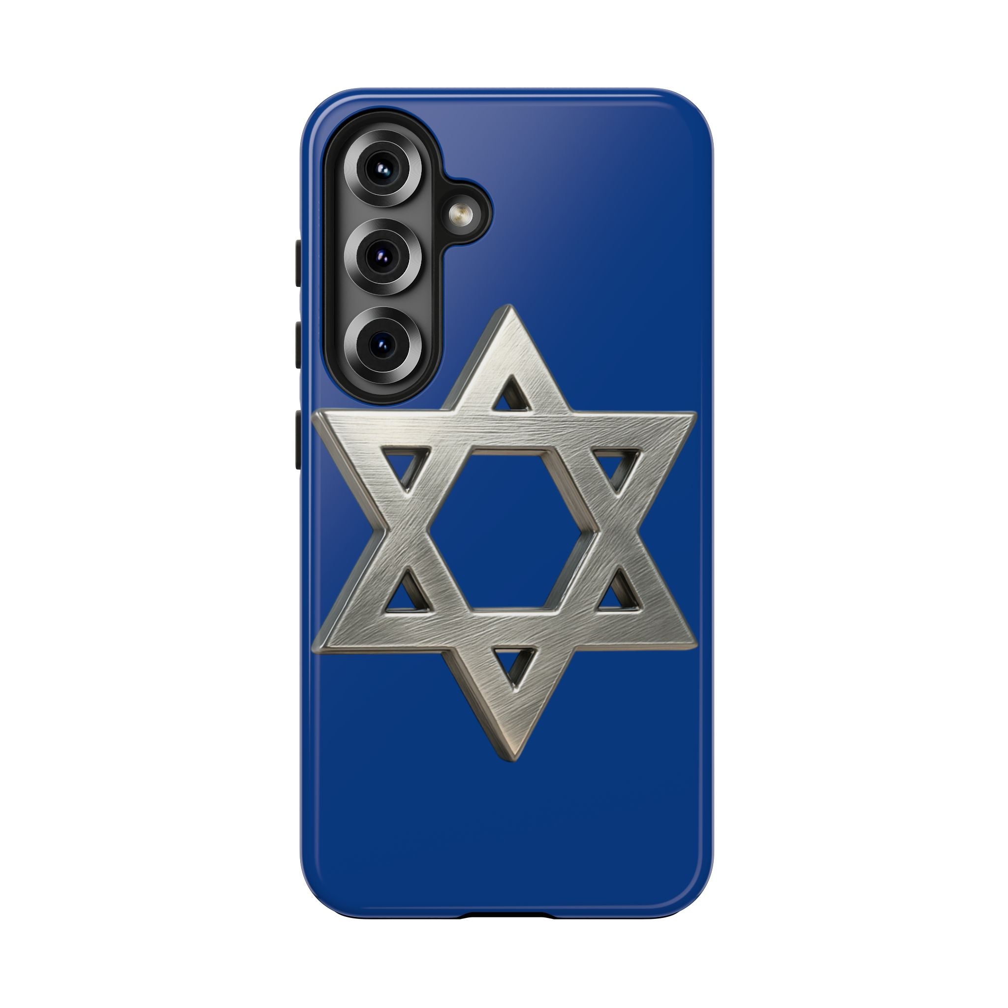 Jewish Blue Phone Case with Silver Star of David – Tough Protective Jewish Religious Design