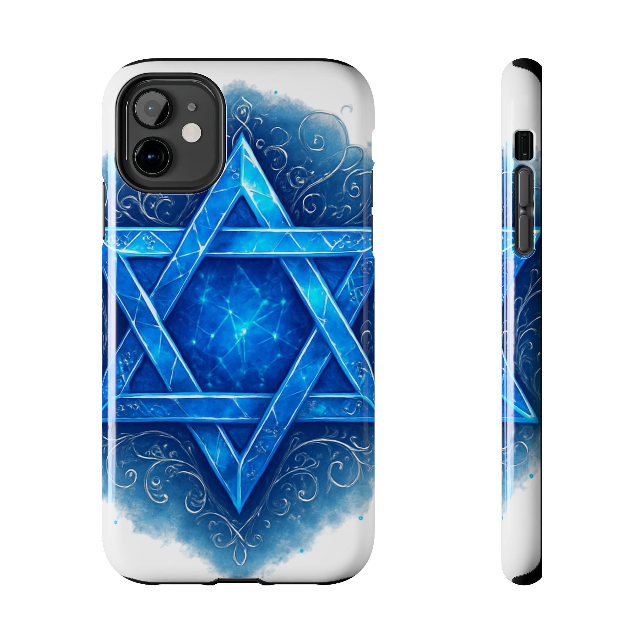 Jewish Star of David Blue Watercolor Tough Phone Case — Protective Jewish Symbol Phone Cover