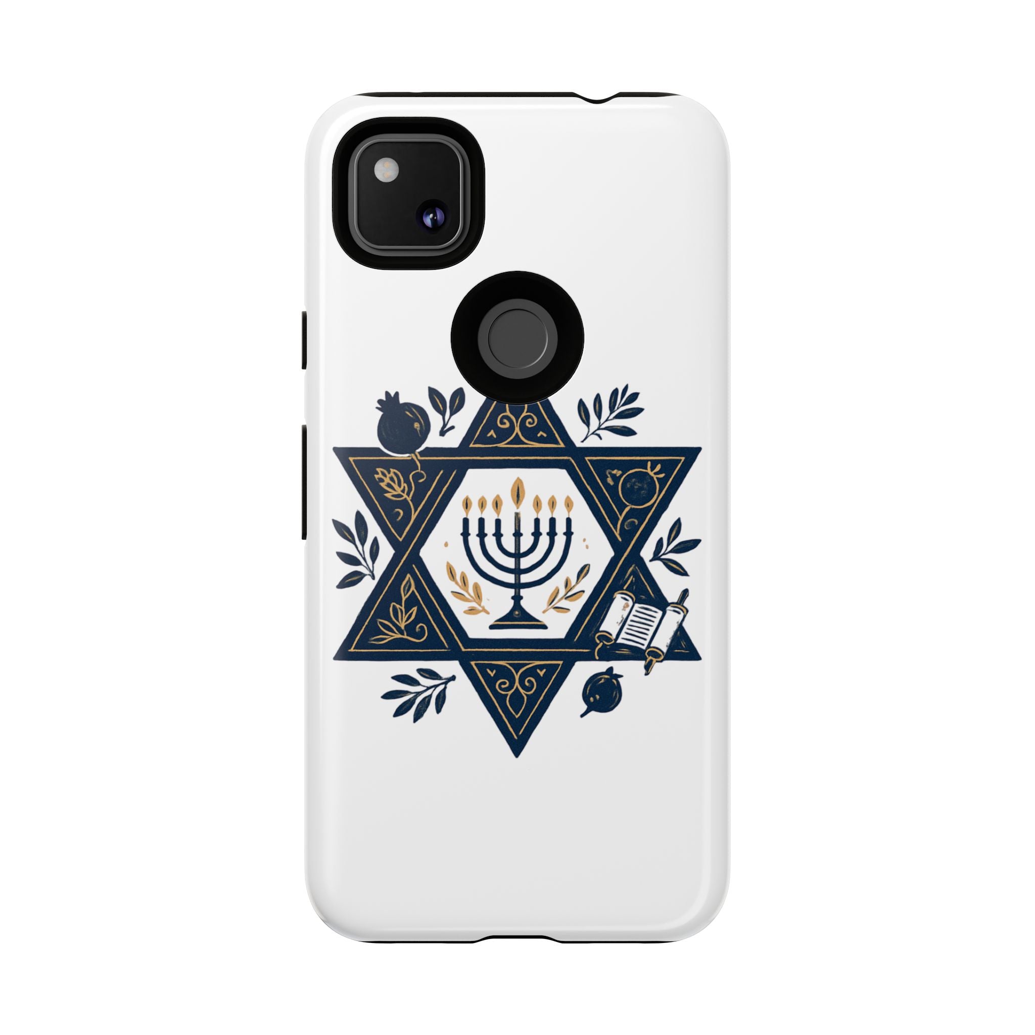 Jewish Star of David Menorah Phone Case — Jewish Hanukkah Symbol Protective Cover