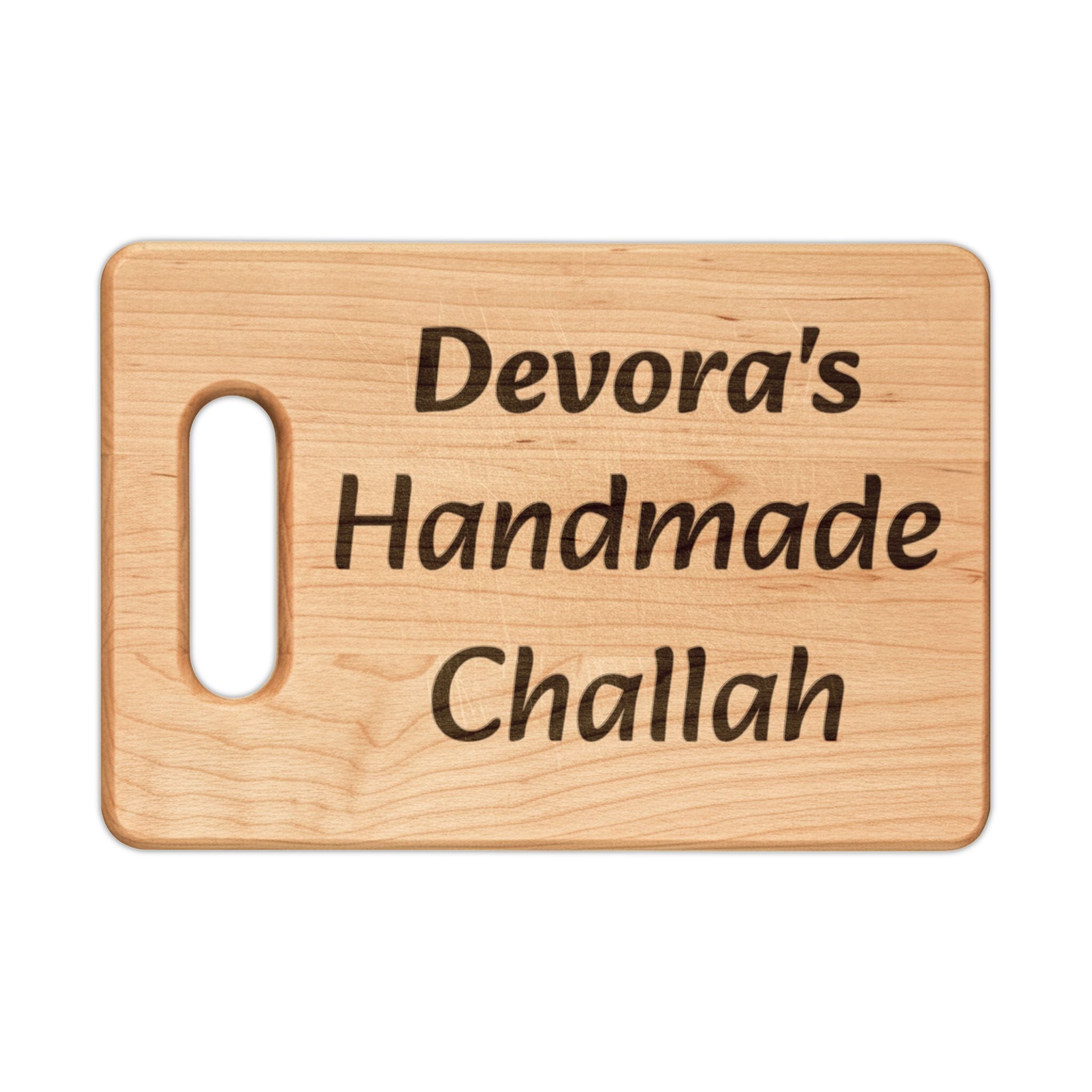 Personalized Engraved Cutting Board – "Devora's Handmade Challah" Wooden Serving & Bread Board